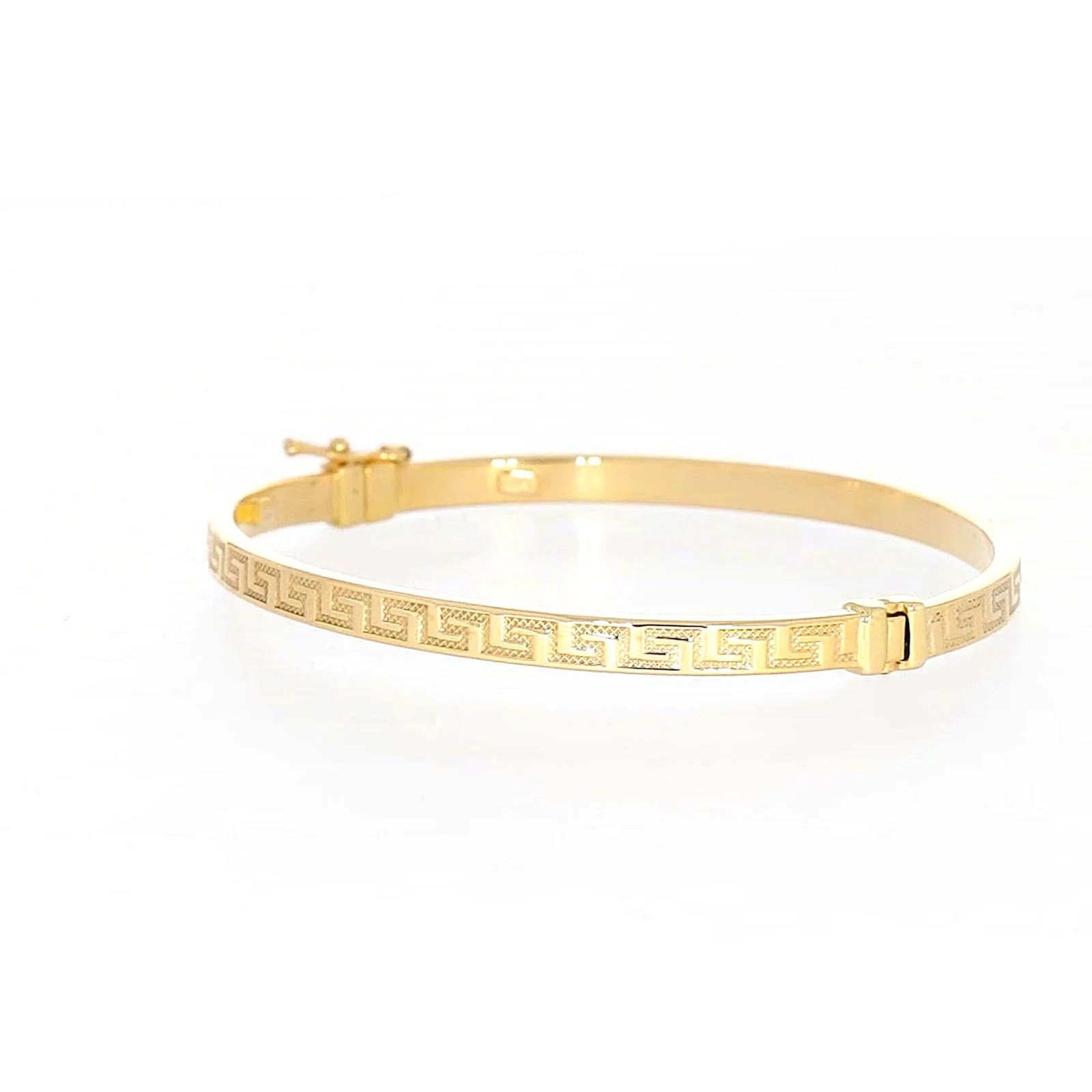 9ct Yellow Gold Greek Key Hinged Bangle - Image 48