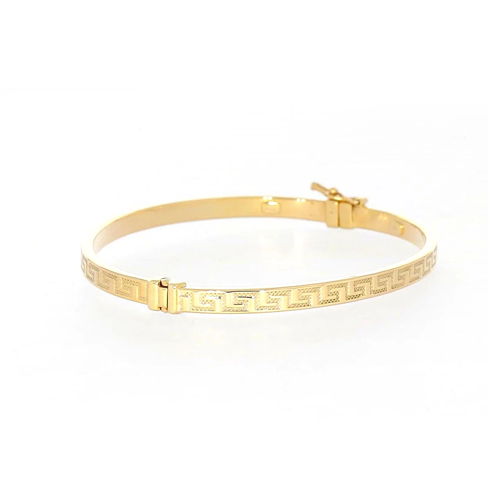 9ct Yellow Gold Greek Key Hinged Bangle - Image 61