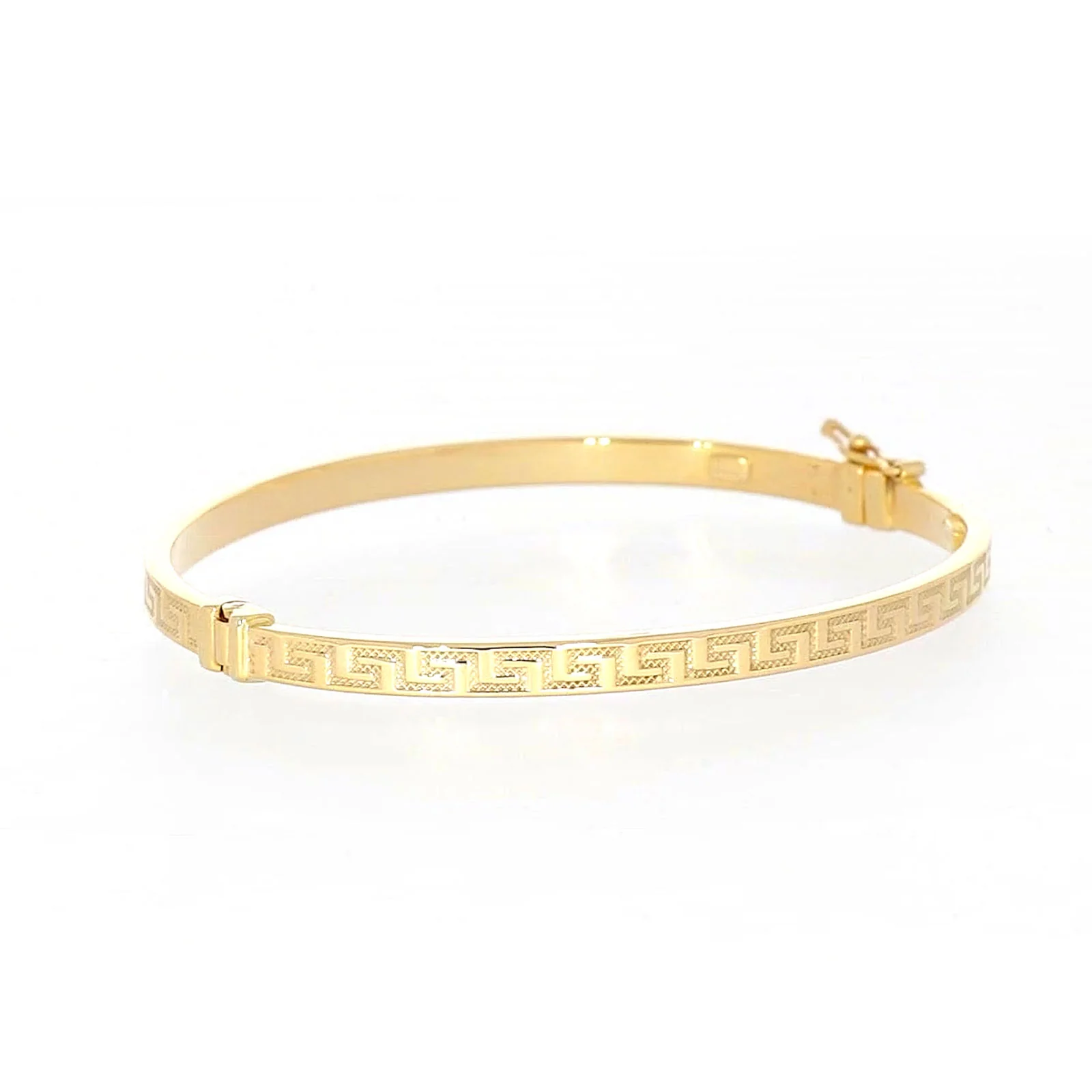 9ct Yellow Gold Greek Key Hinged Bangle - Image 65