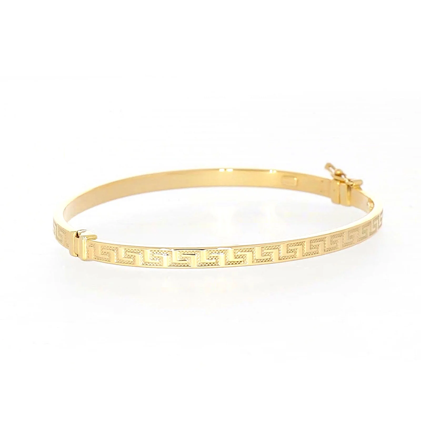 9ct Yellow Gold Greek Key Hinged Bangle - Image 66