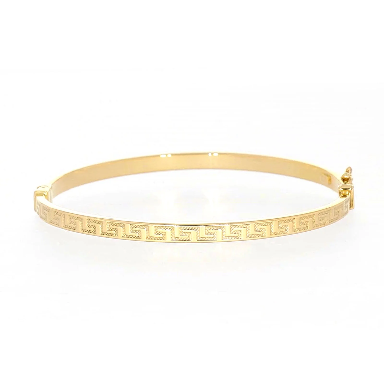 9ct Yellow Gold Greek Key Hinged Bangle - Image 74