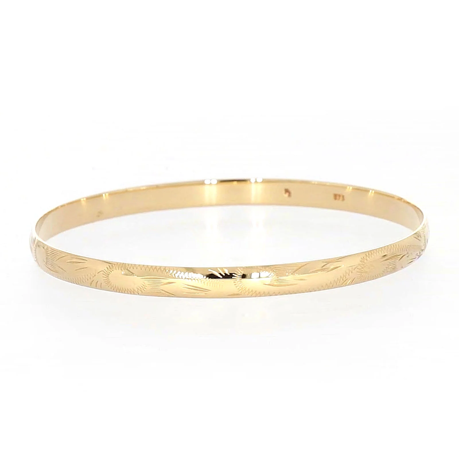9ct Yellow Gold 65x5mm Solid Bangle - Image 10
