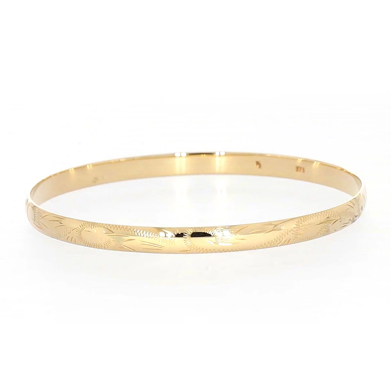 9ct Yellow Gold 65x5mm Solid Bangle - Image 11