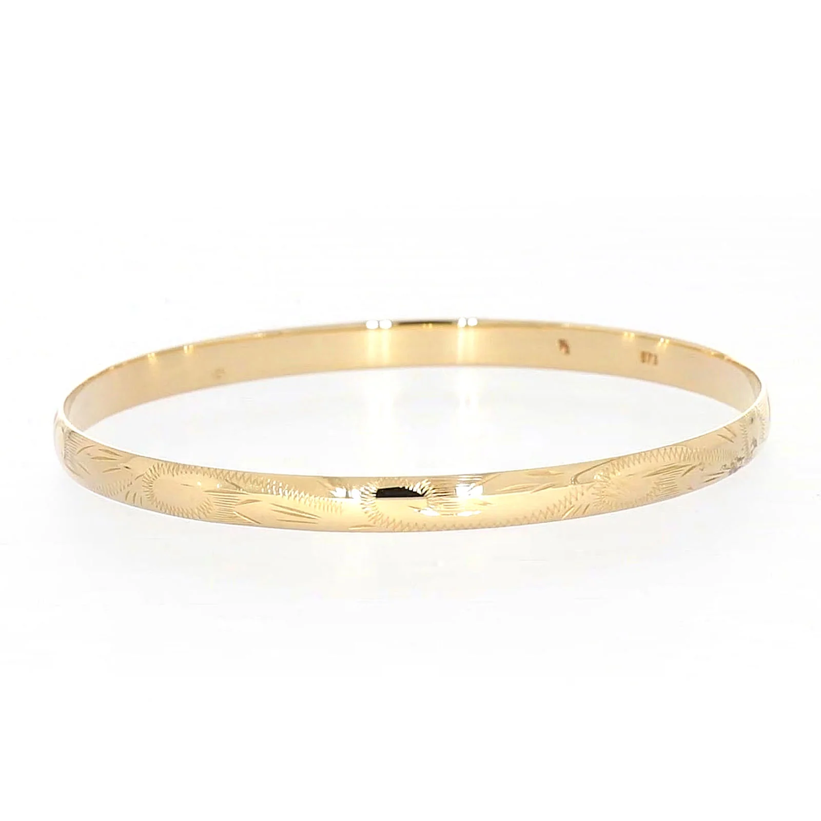 9ct Yellow Gold 65x5mm Solid Bangle - Image 12