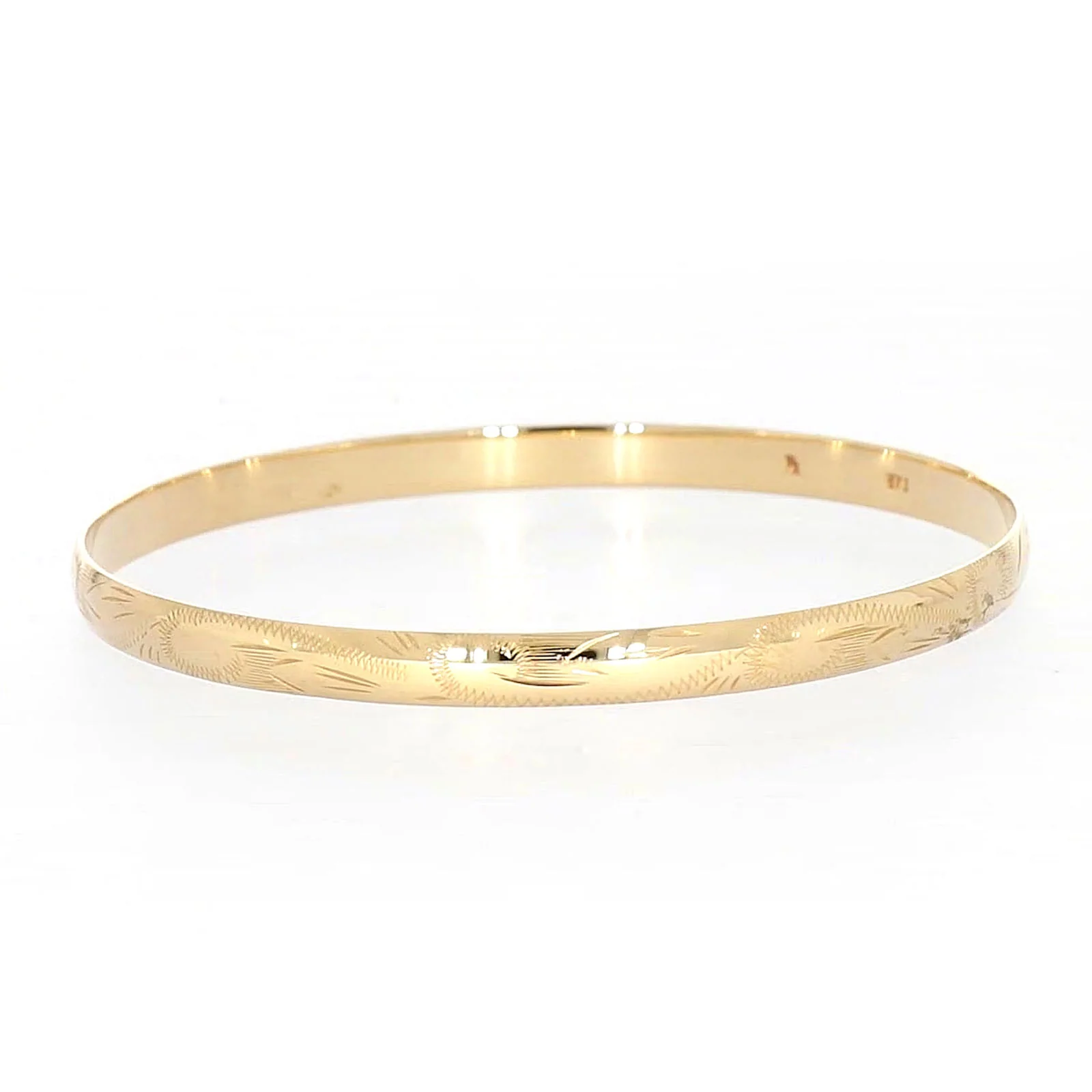 9ct Yellow Gold 65x5mm Solid Bangle - Image 13