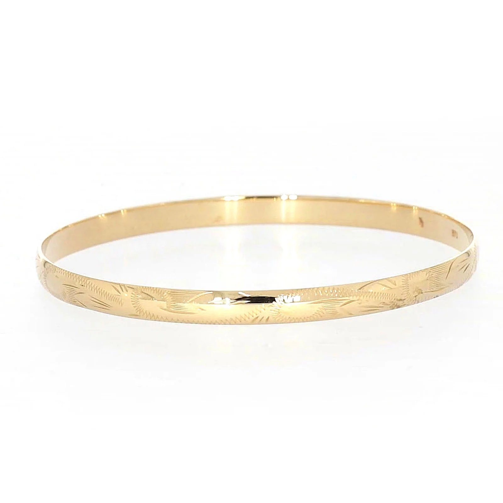 9ct Yellow Gold 65x5mm Solid Bangle - Image 17