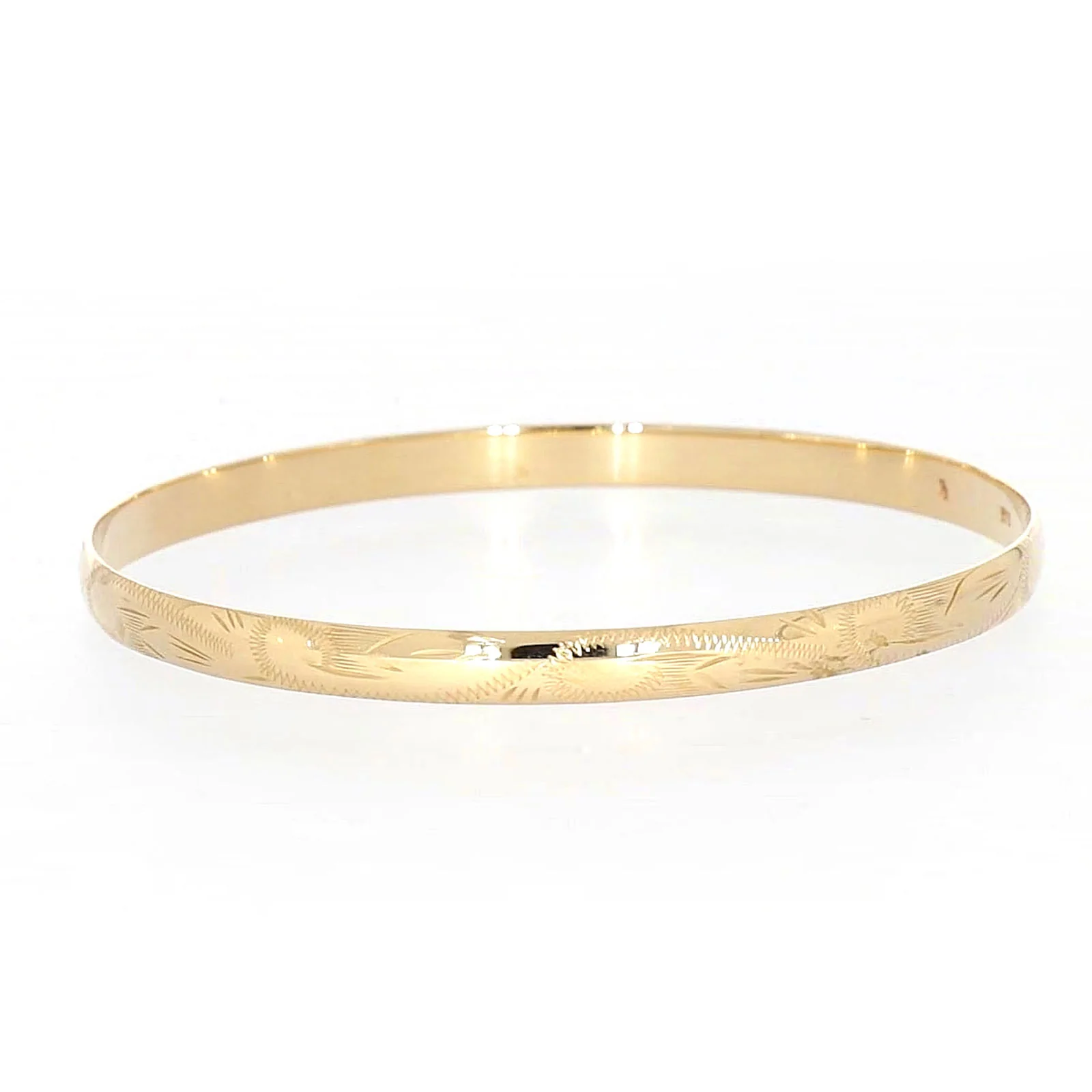 9ct Yellow Gold 65x5mm Solid Bangle - Image 18