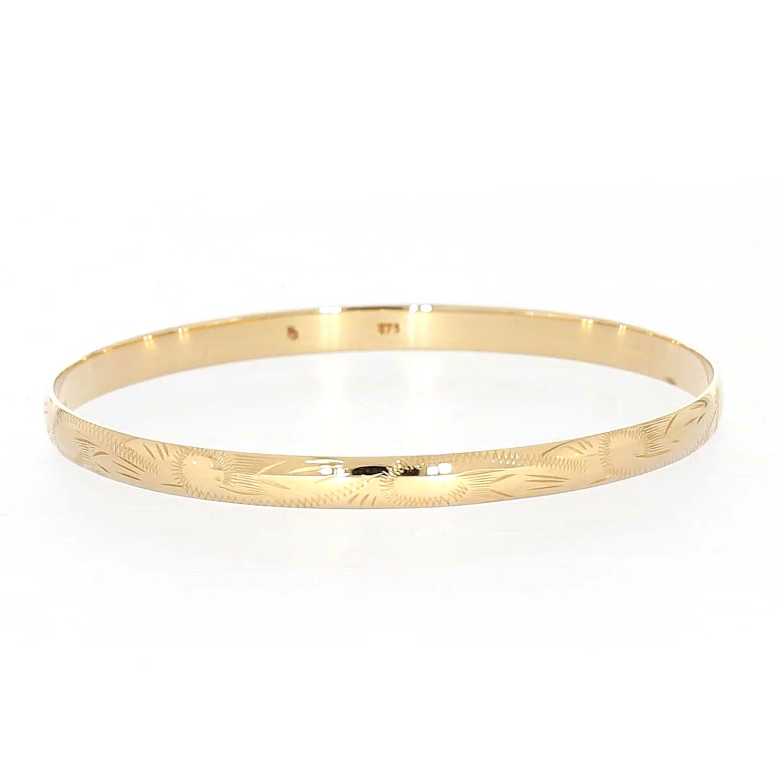 9ct Yellow Gold 65x5mm Solid Bangle - Image 3