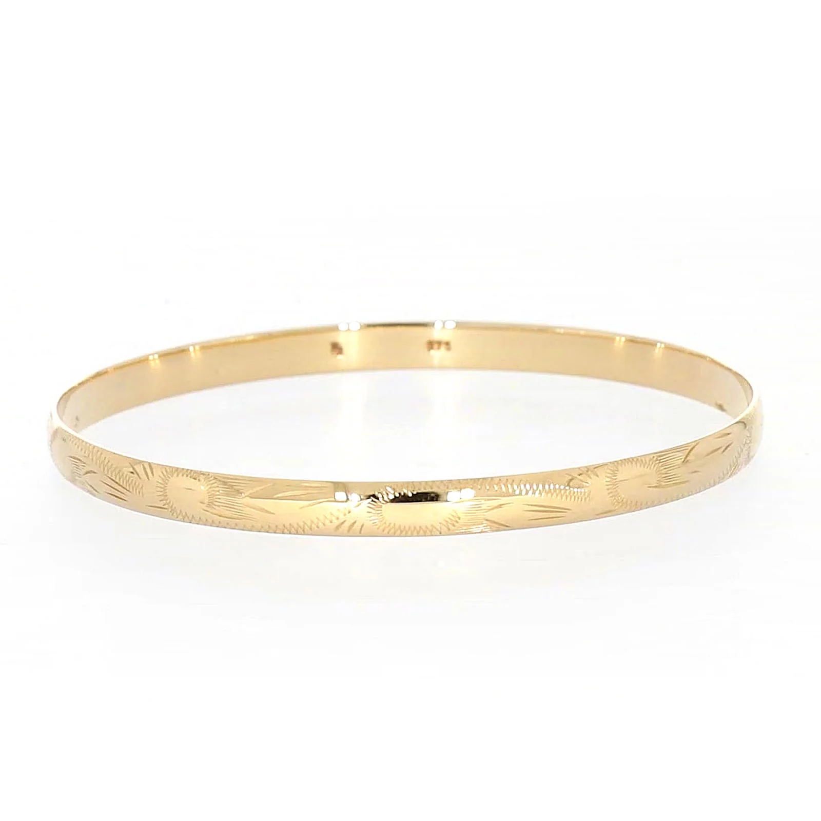 9ct Yellow Gold 65x5mm Solid Bangle - Image 4