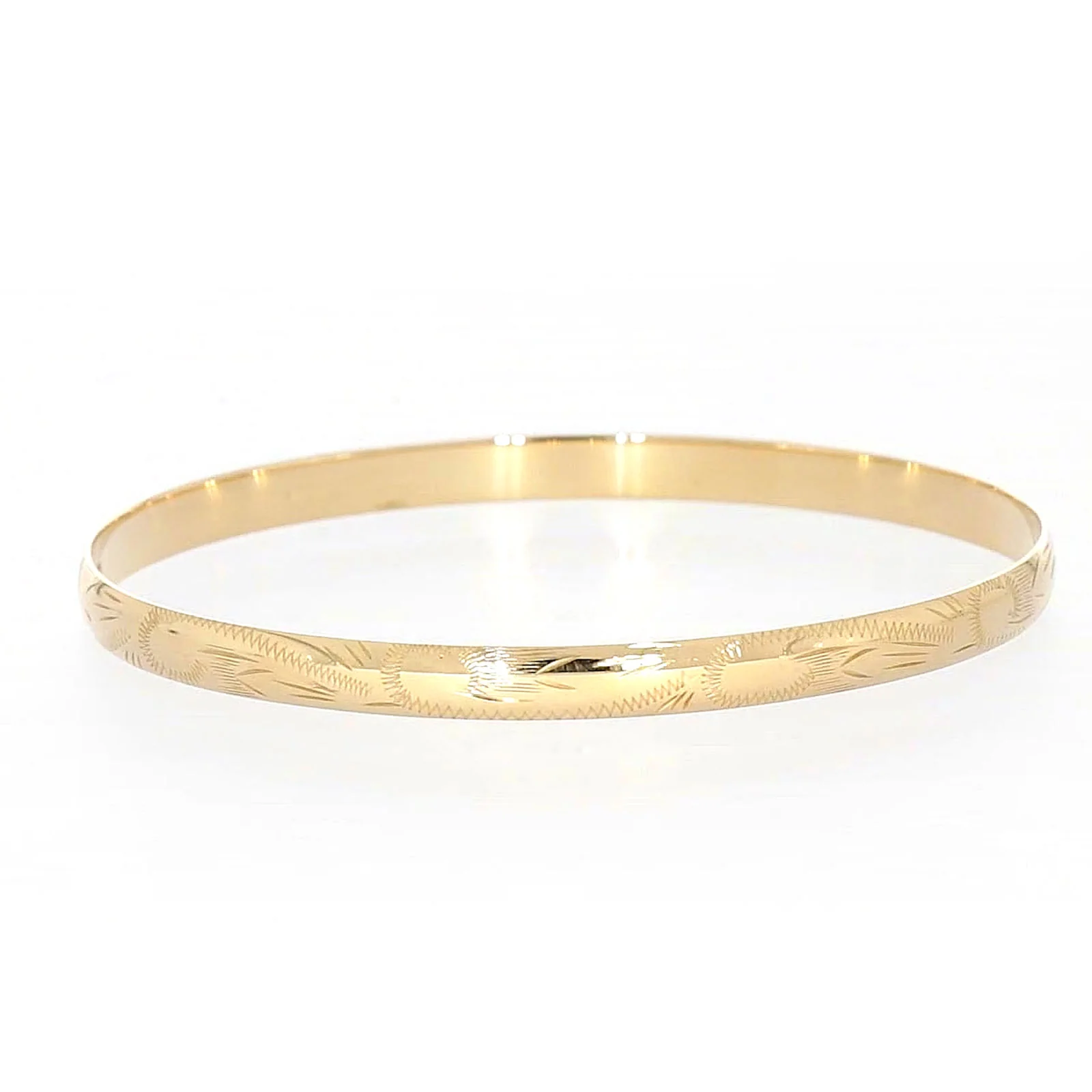 9ct Yellow Gold 65x5mm Solid Bangle - Image 58