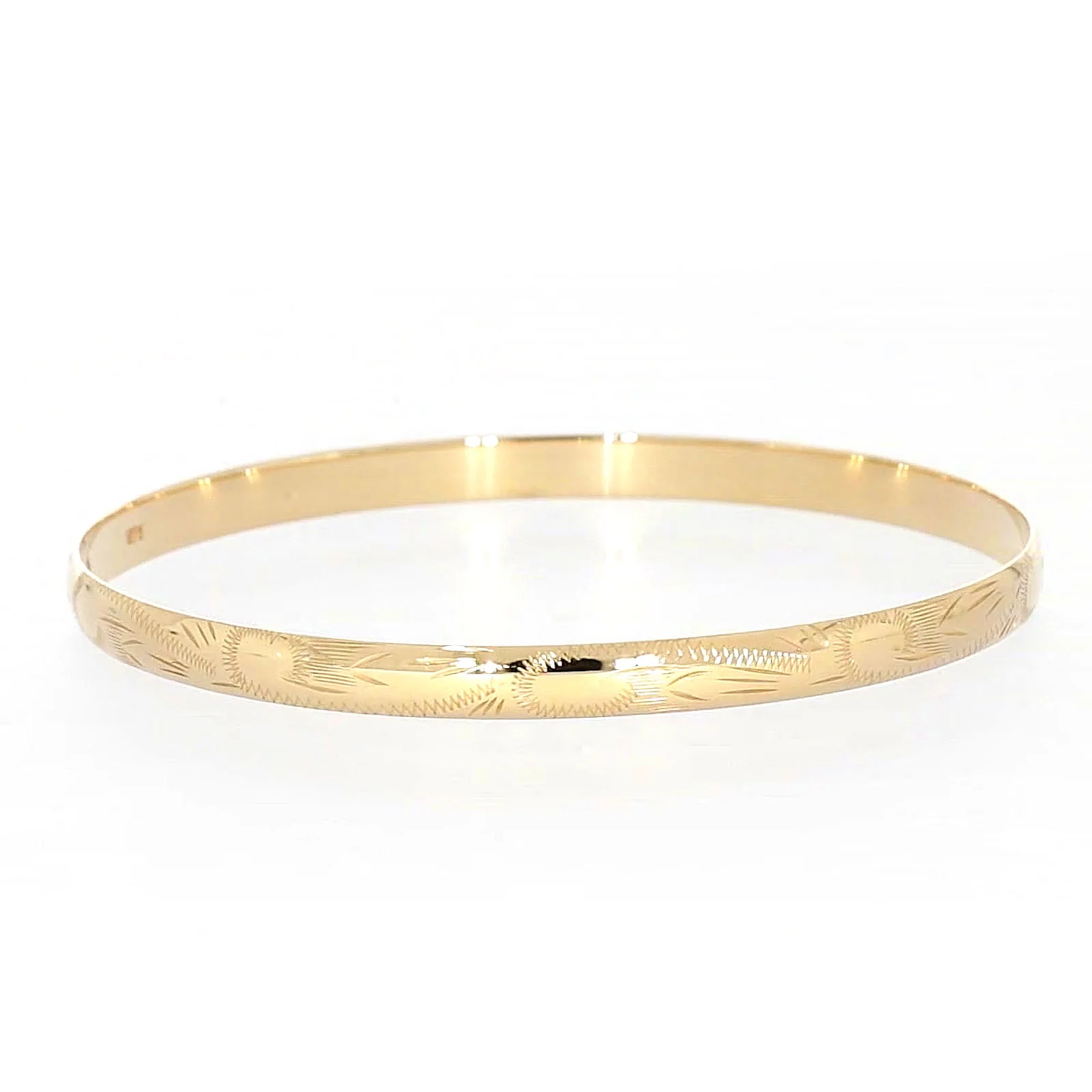 9ct Yellow Gold 65x5mm Solid Bangle - Image 62