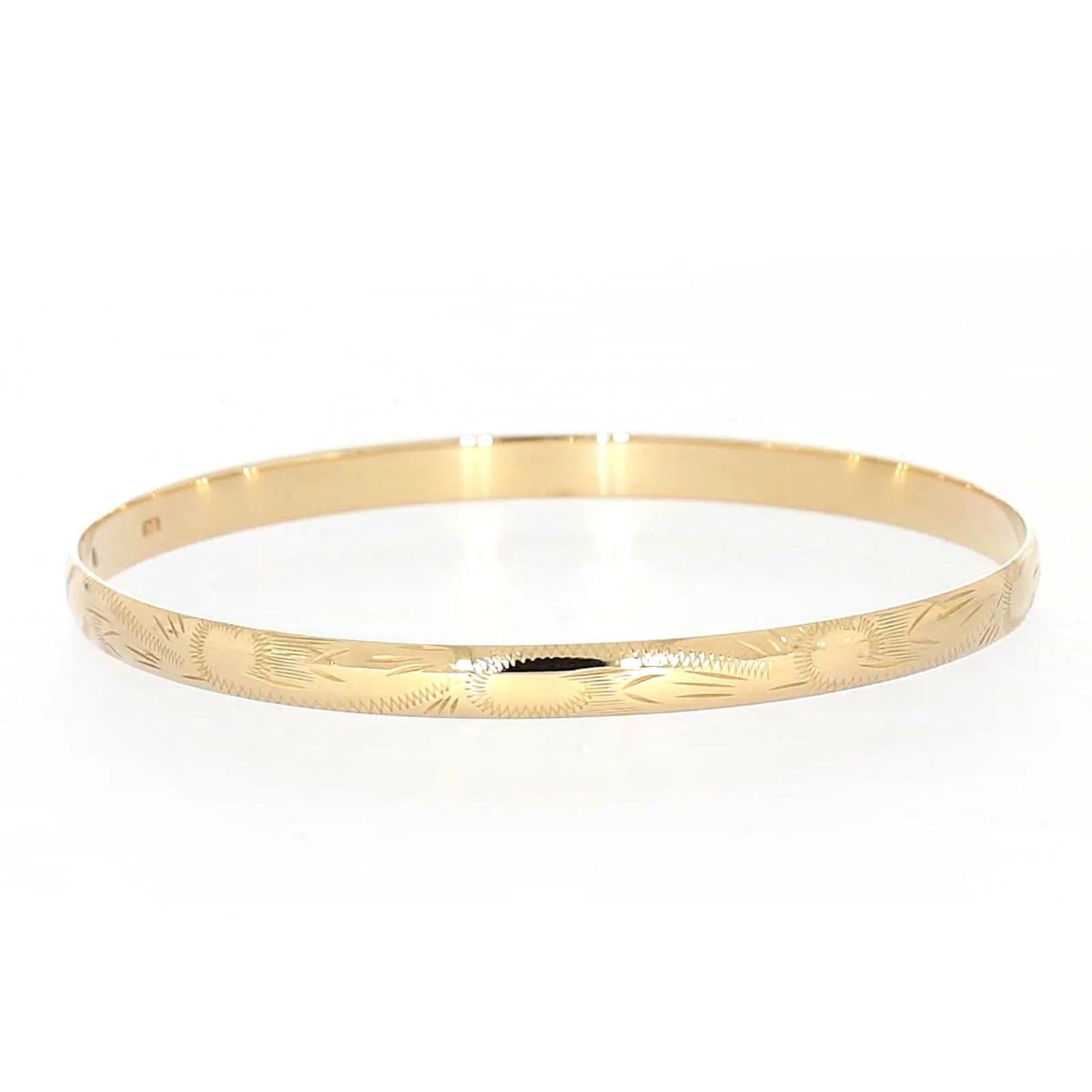 9ct Yellow Gold 65x5mm Solid Bangle - Image 63