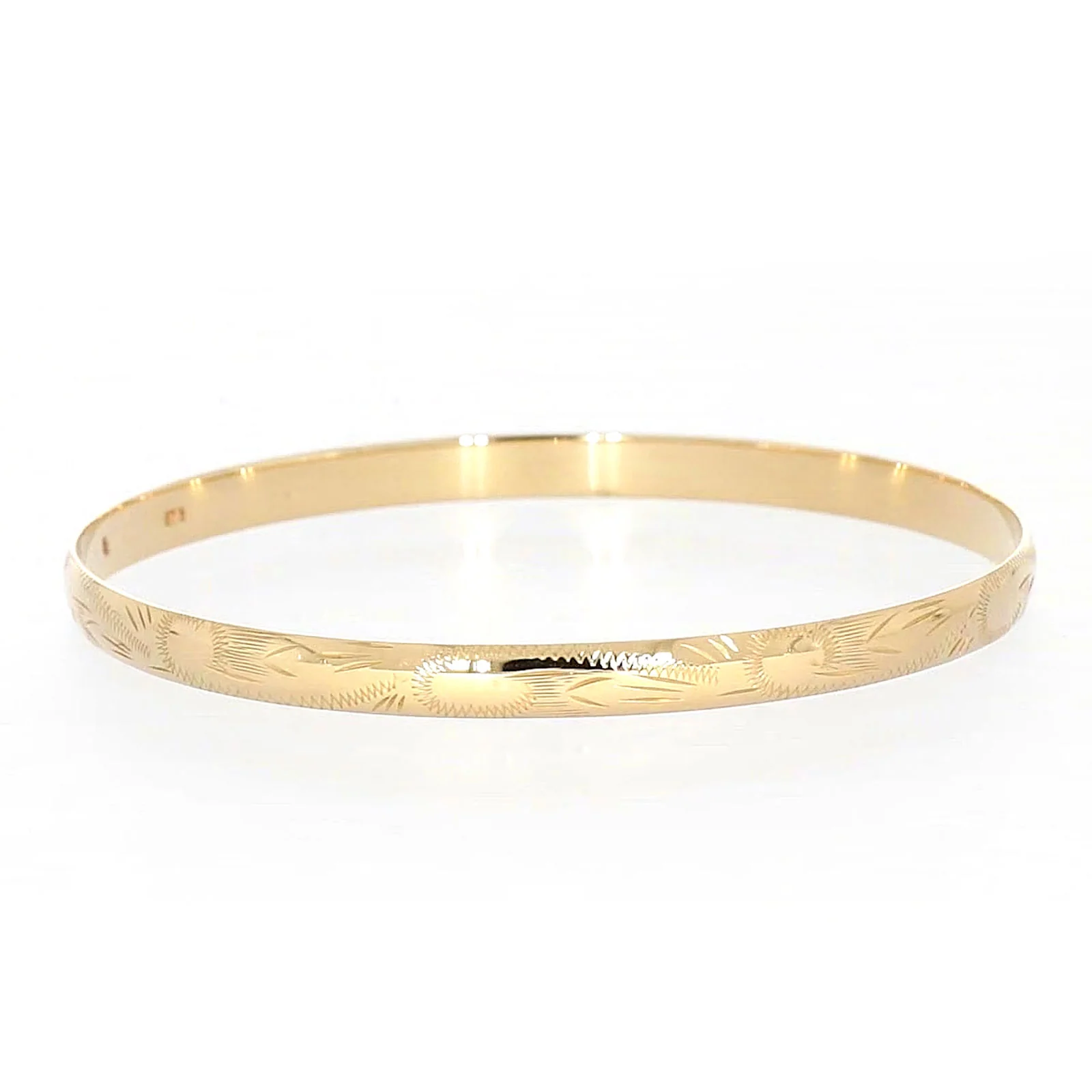 9ct Yellow Gold 65x5mm Solid Bangle - Image 64