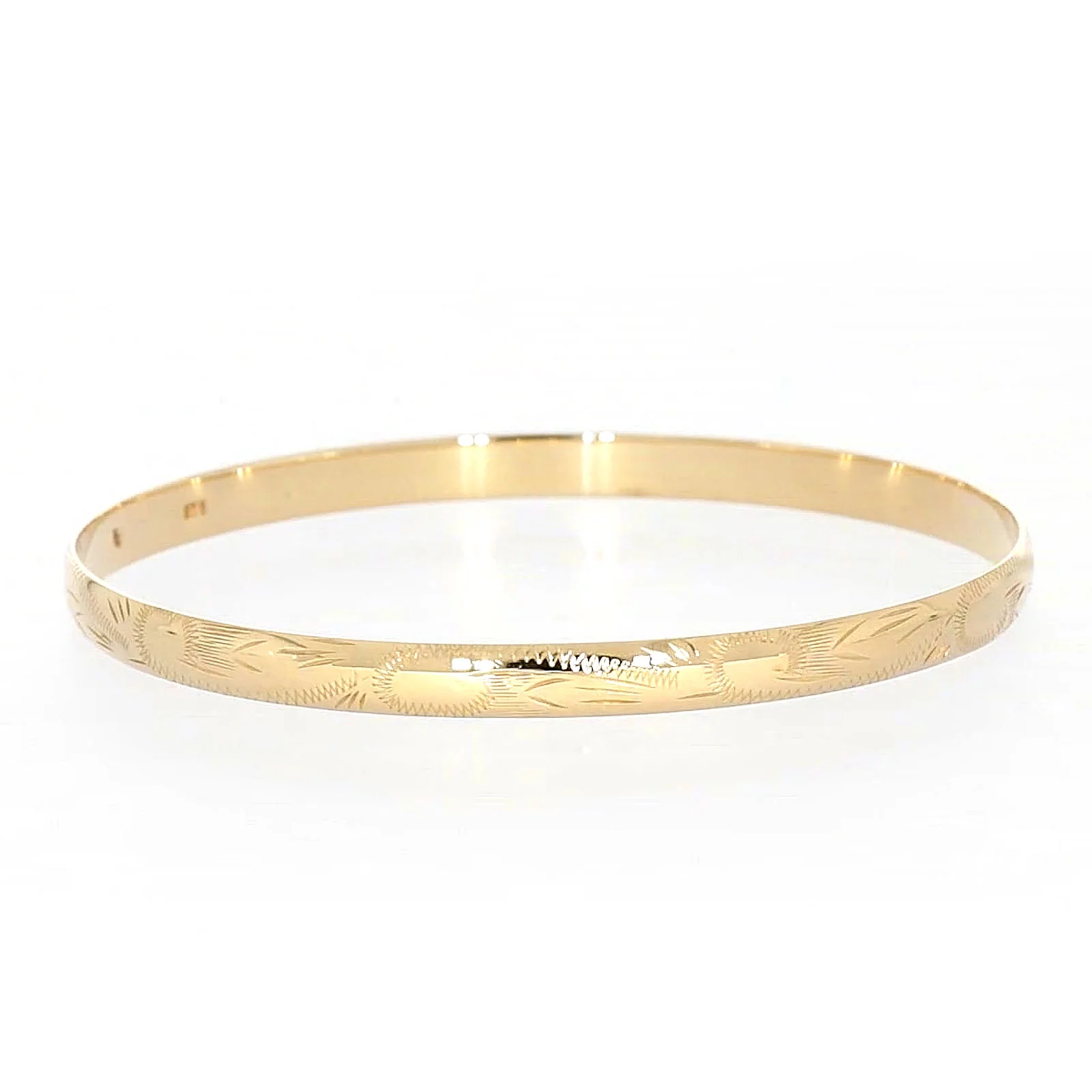9ct Yellow Gold 65x5mm Solid Bangle - Image 65
