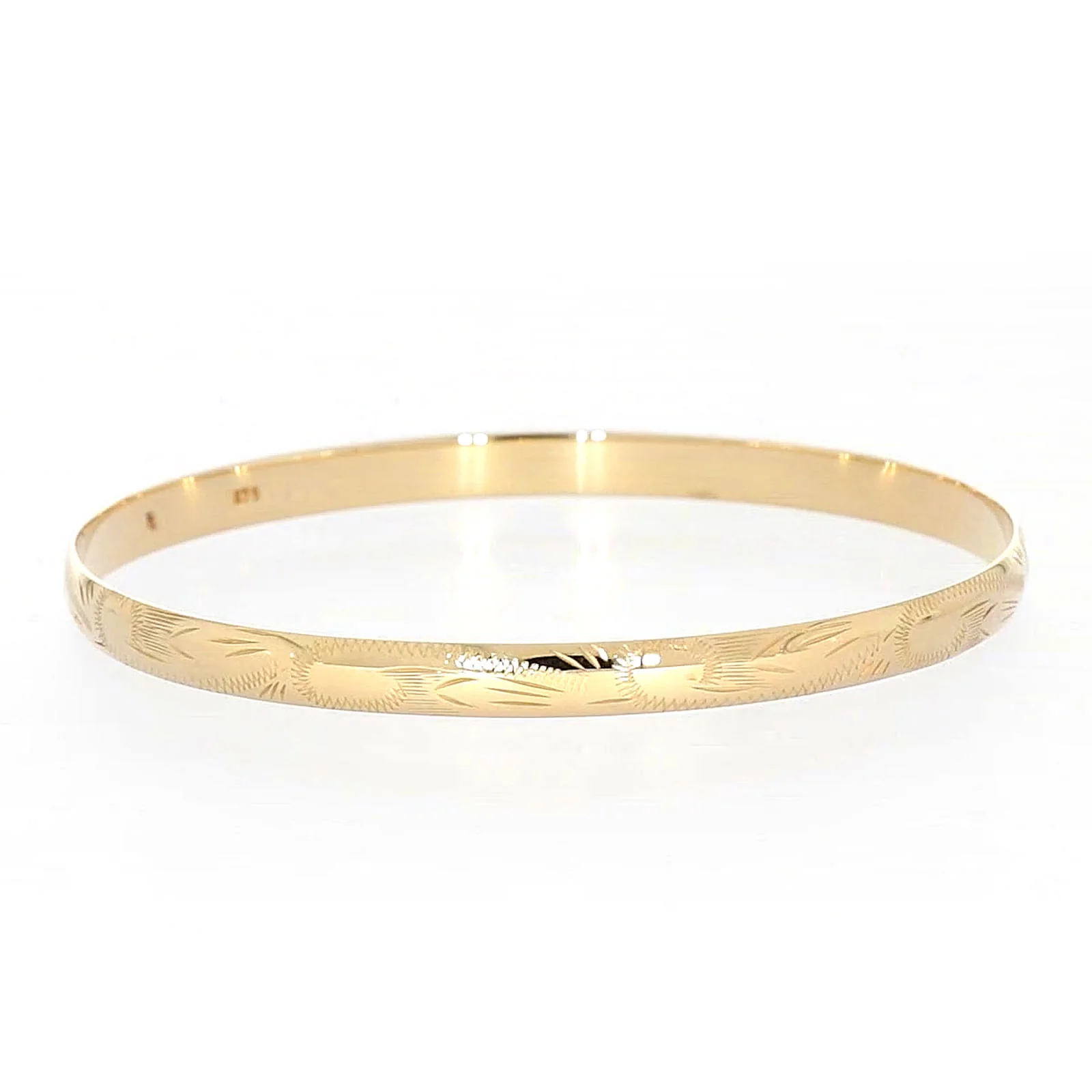9ct Yellow Gold 65x5mm Solid Bangle - Image 67