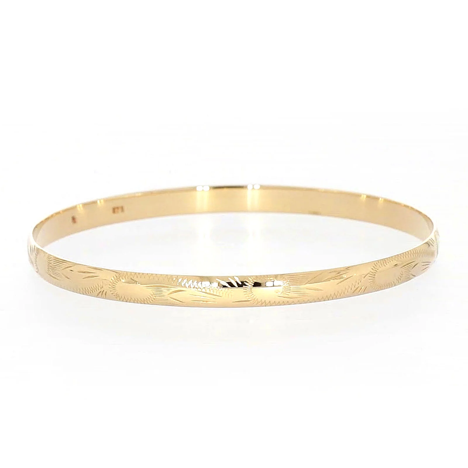 9ct Yellow Gold 65x5mm Solid Bangle - Image 68