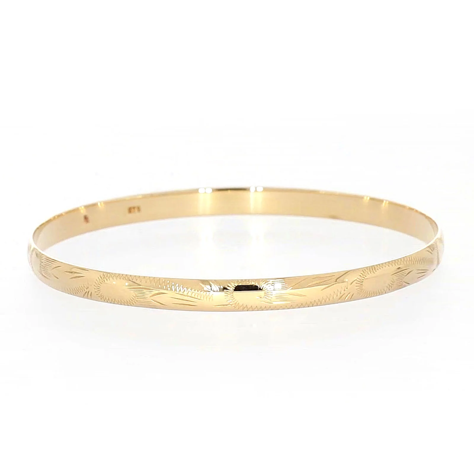 9ct Yellow Gold 65x5mm Solid Bangle - Image 69
