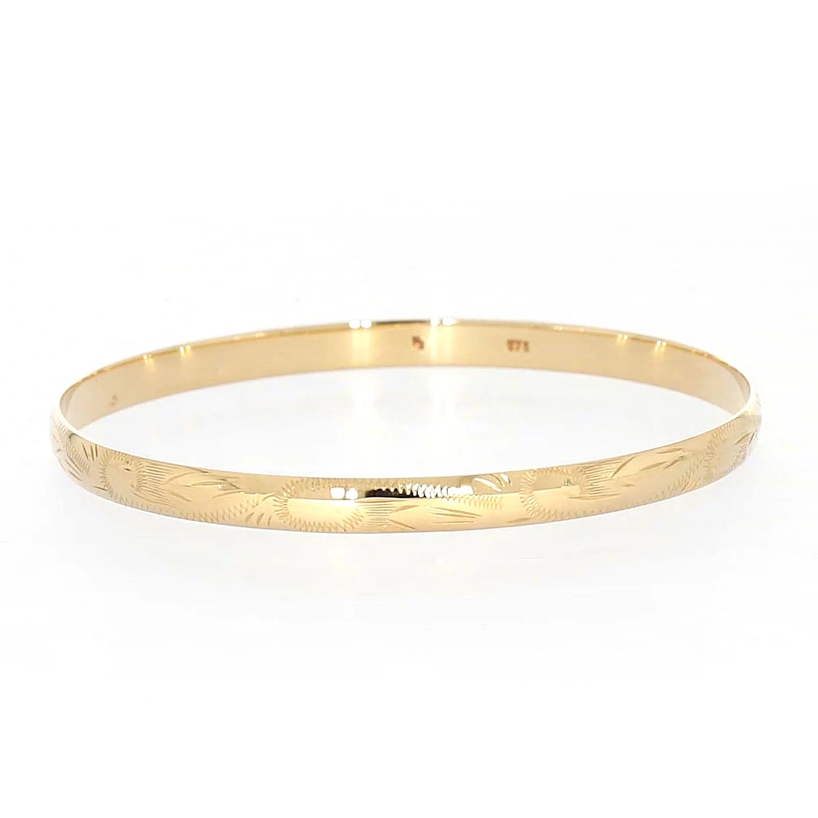 9ct Yellow Gold 65x5mm Solid Bangle - Image 7