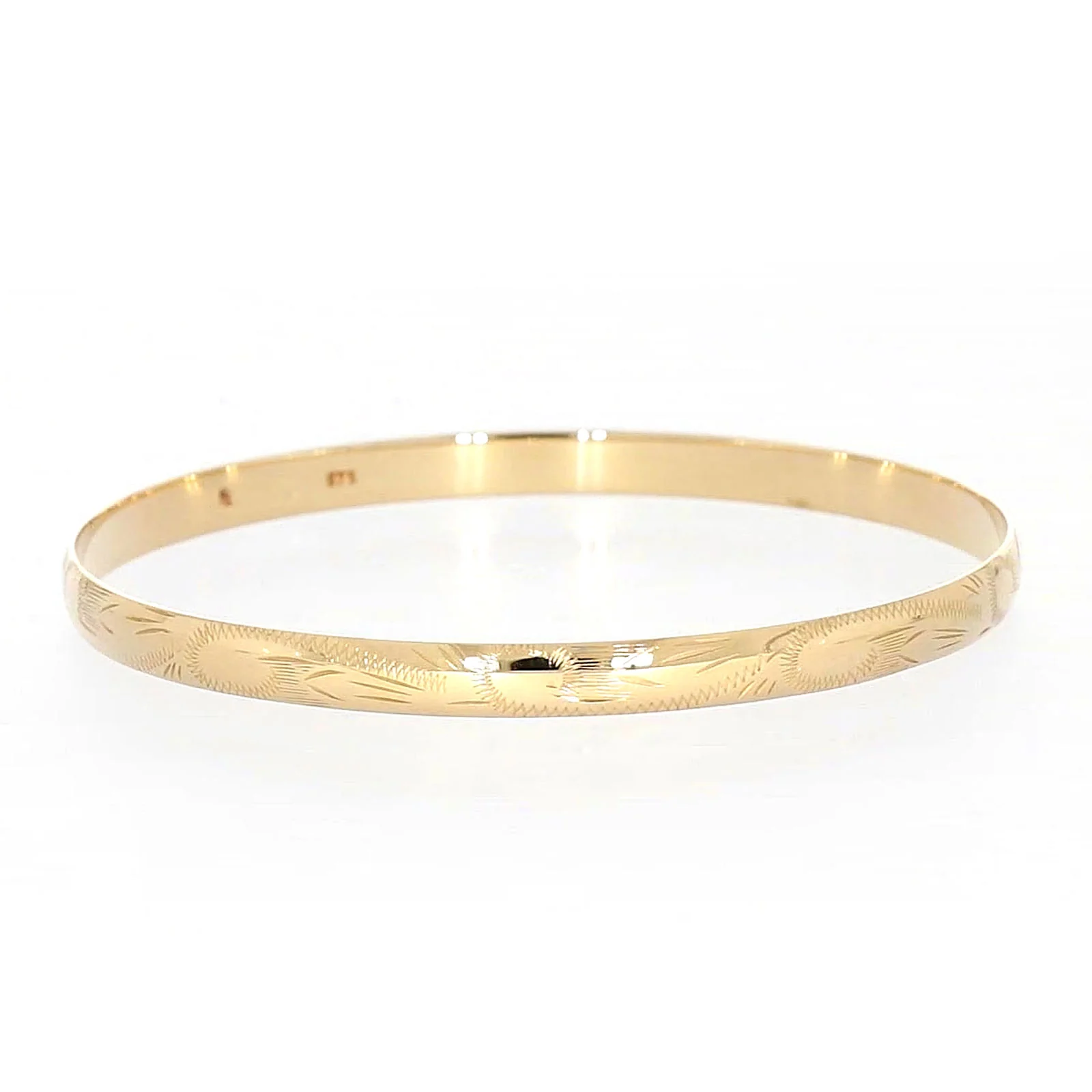 9ct Yellow Gold 65x5mm Solid Bangle - Image 70