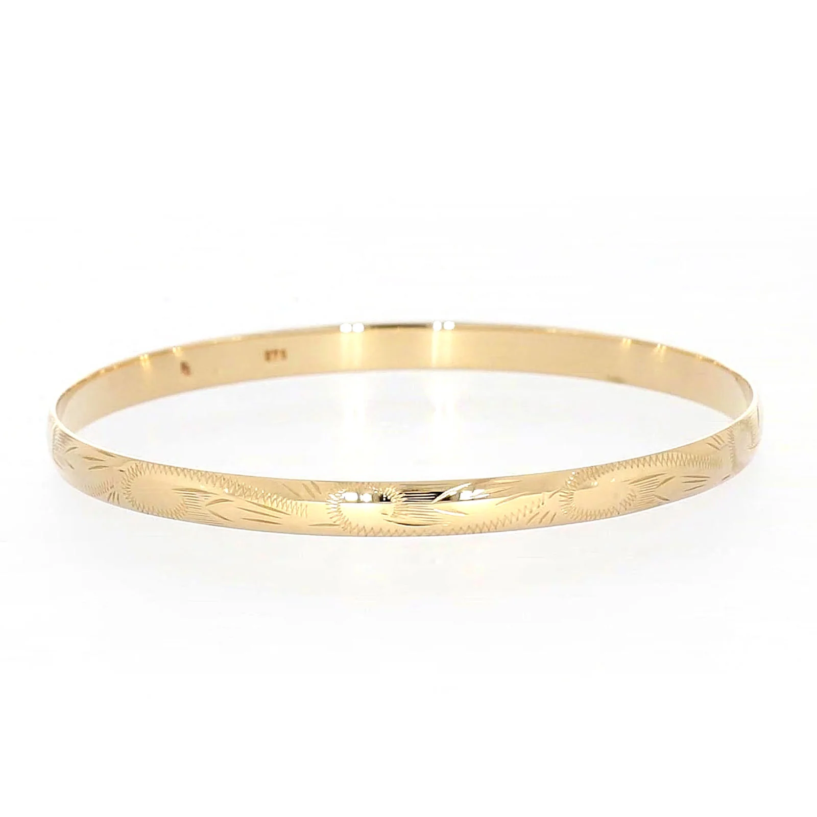 9ct Yellow Gold 65x5mm Solid Bangle - Image 71