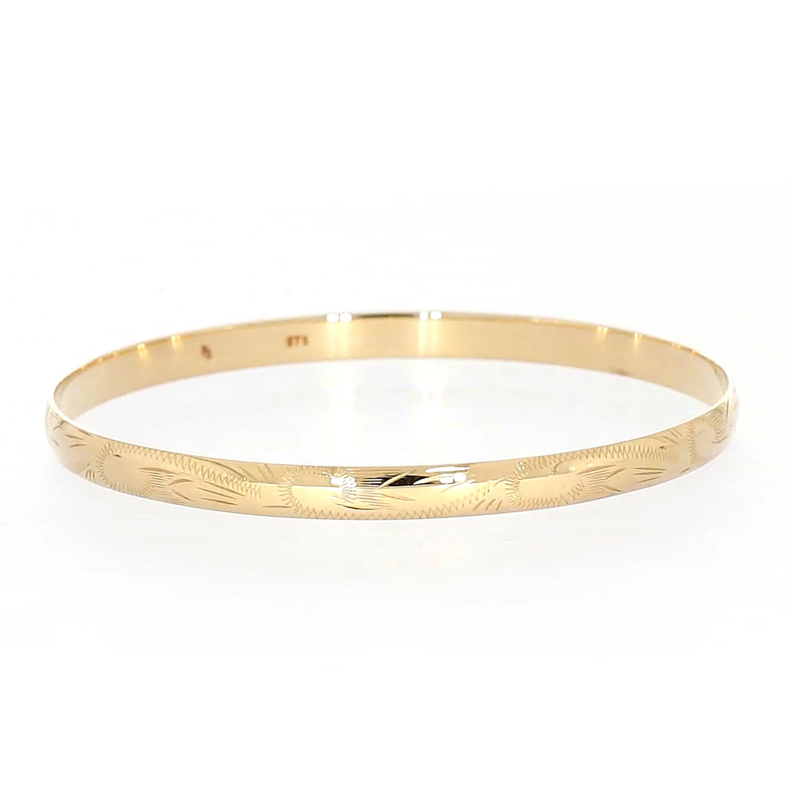 9ct Yellow Gold 65x5mm Solid Bangle - Image 72