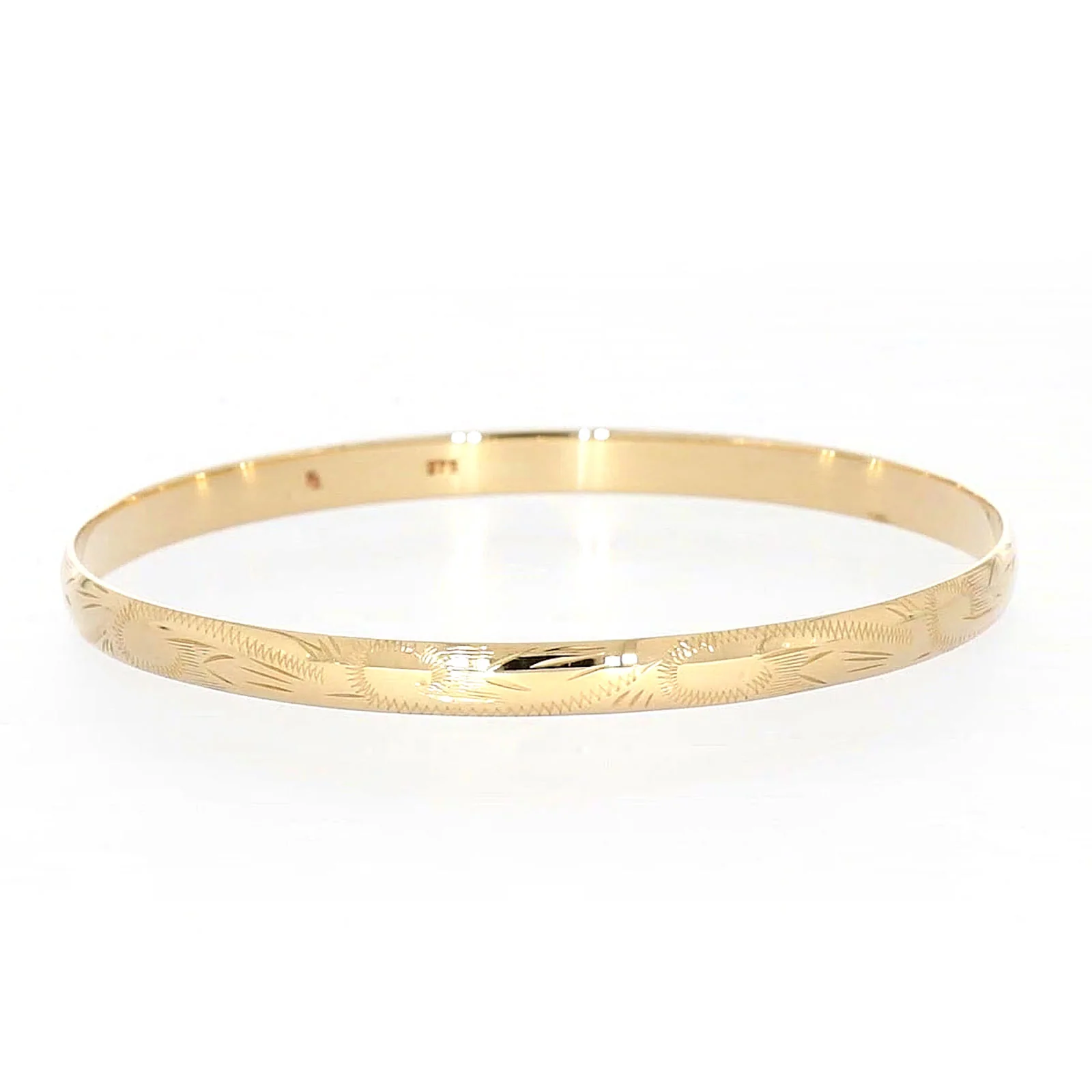 9ct Yellow Gold 65x5mm Solid Bangle - Image 73