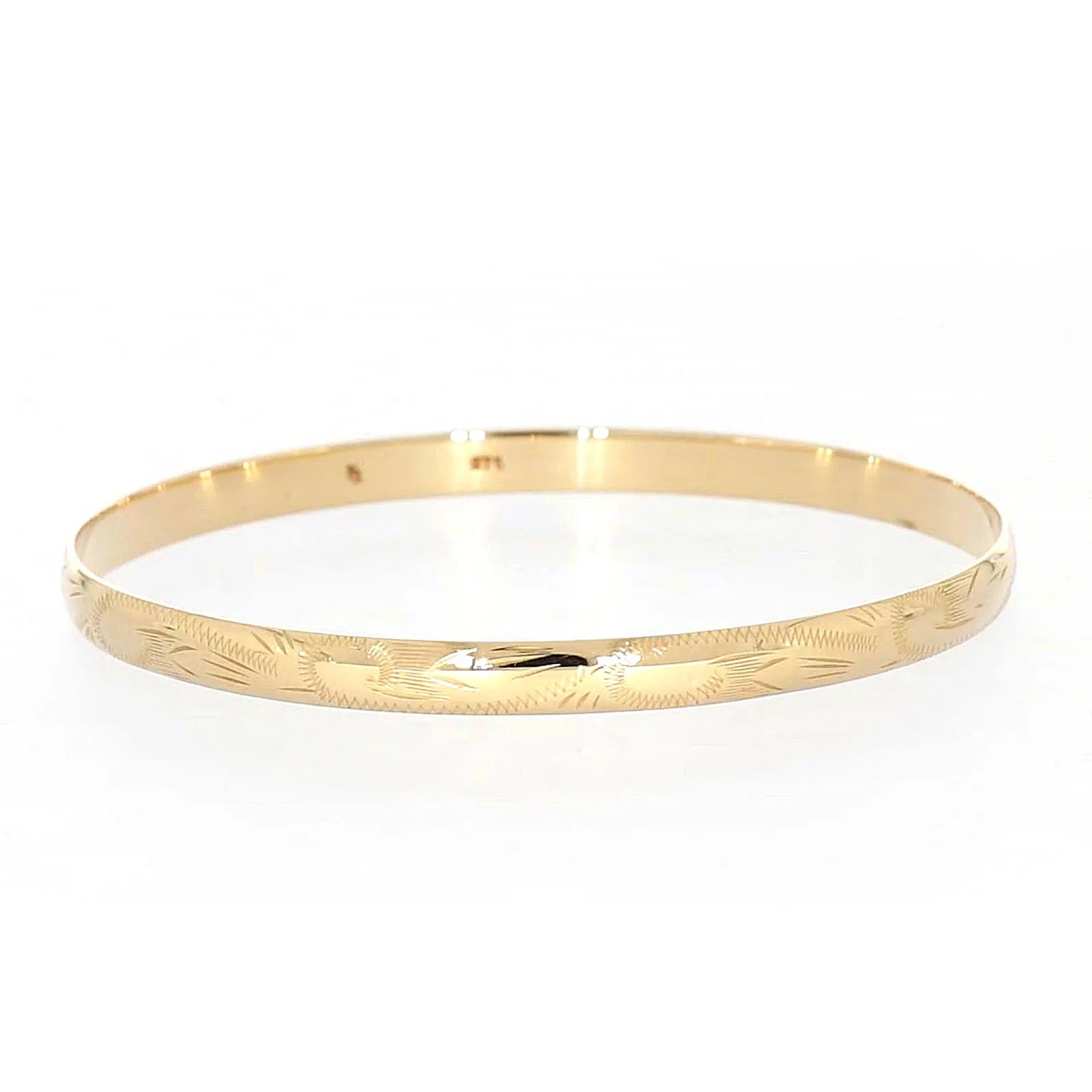 9ct Yellow Gold 65x5mm Solid Bangle - Image 74
