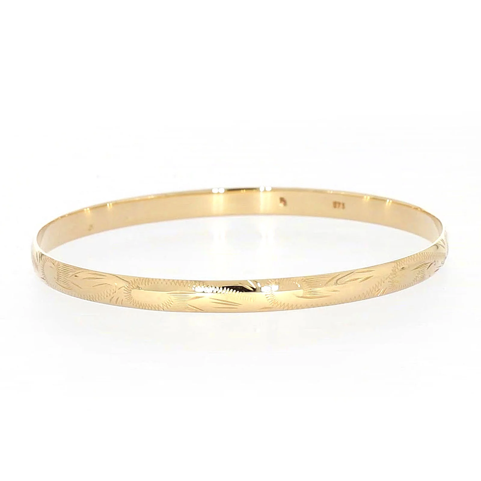 9ct Yellow Gold 65x5mm Solid Bangle - Image 9