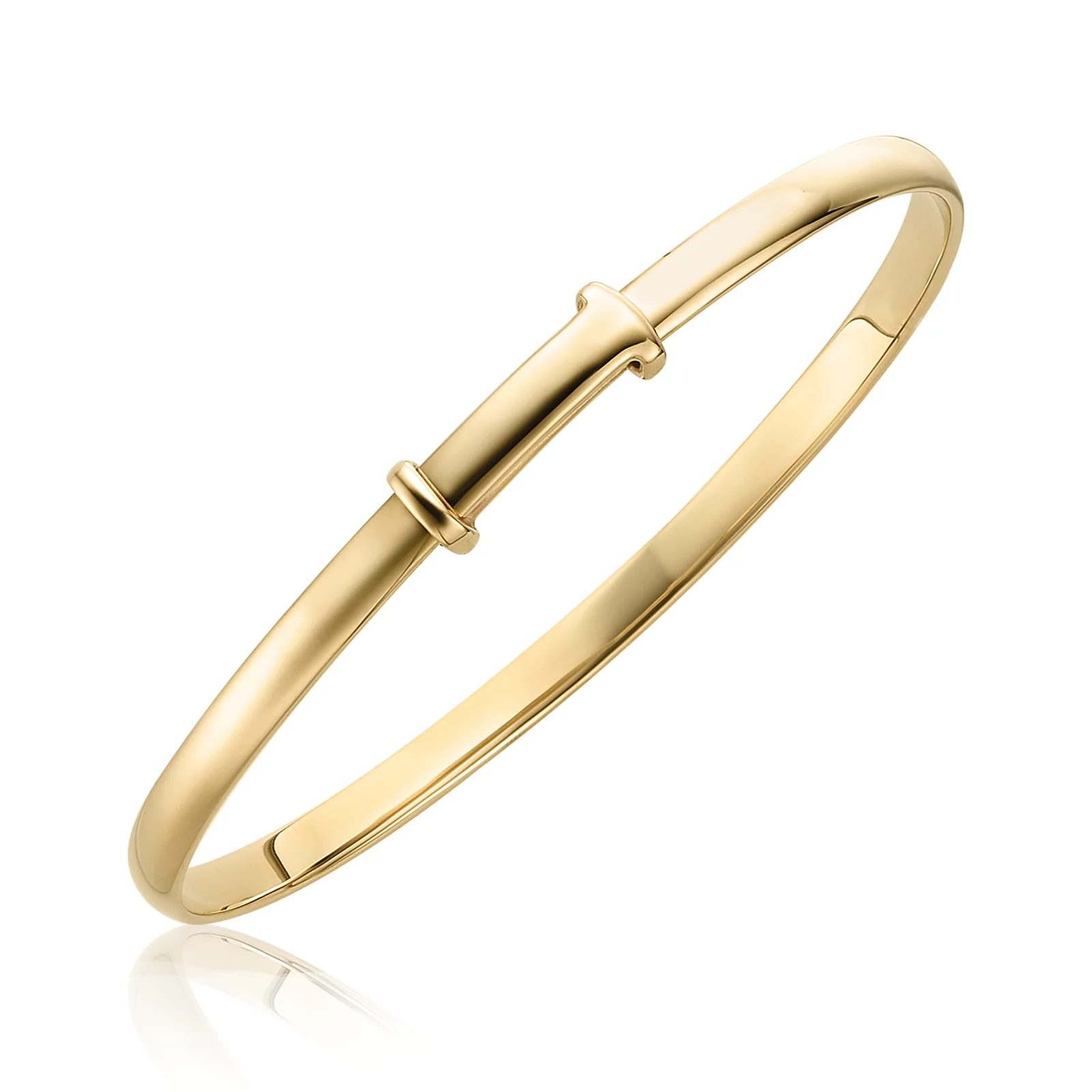 9ct Yellow Gold 34-48mm Adjustable Baby Bangle