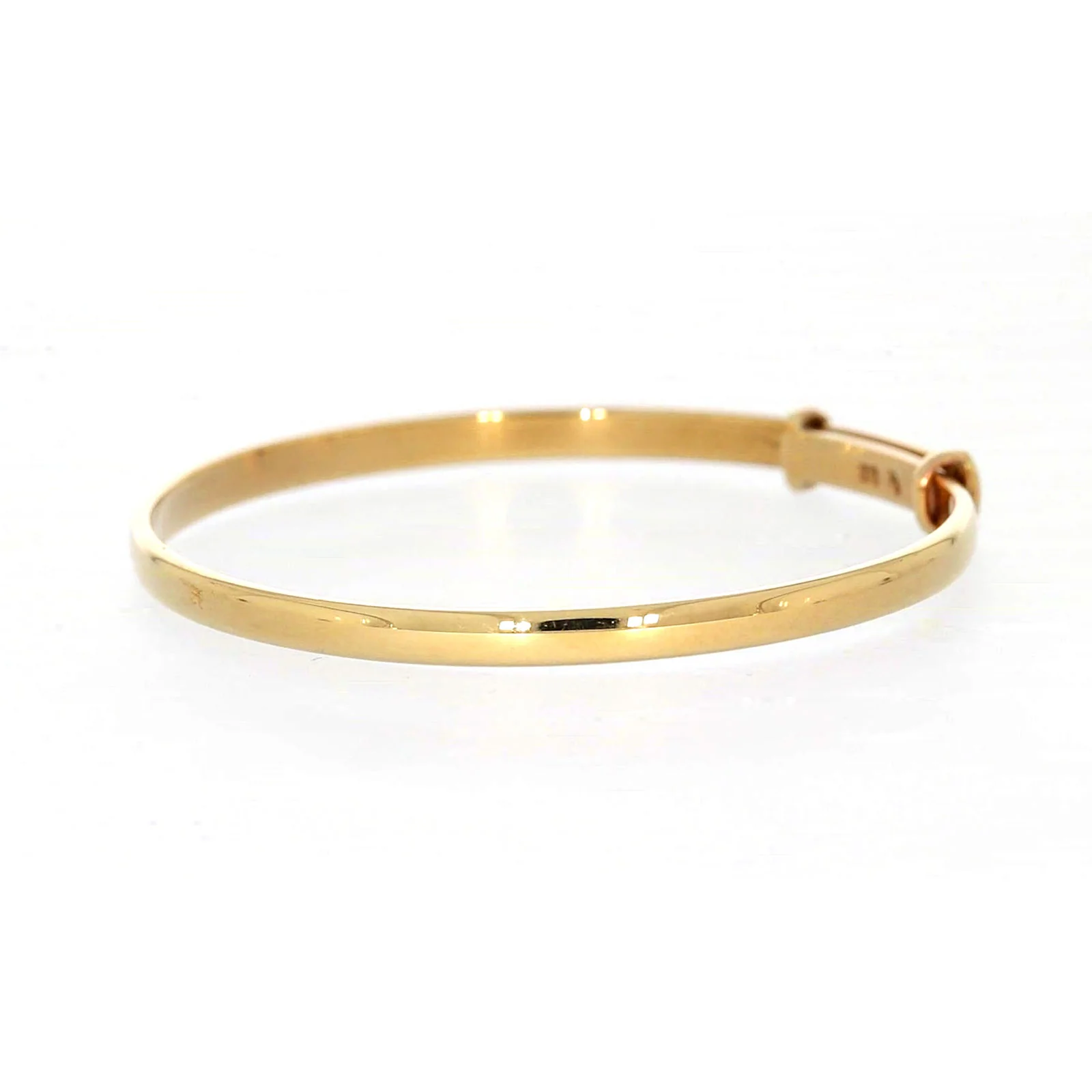 9ct Yellow Gold 34-48mm Adjustable Baby Bangle - Image 12