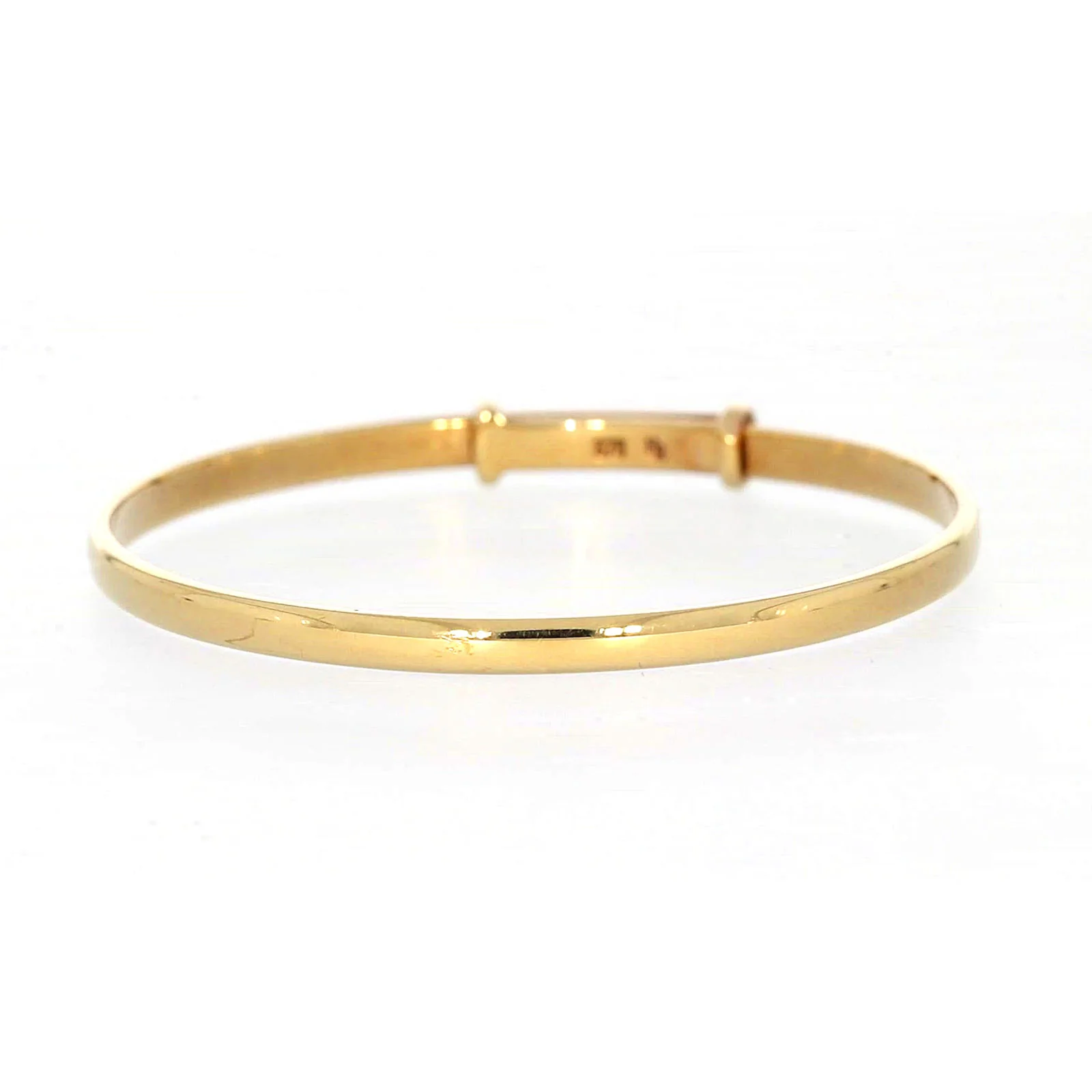 9ct Yellow Gold 34-48mm Adjustable Baby Bangle - Image 2