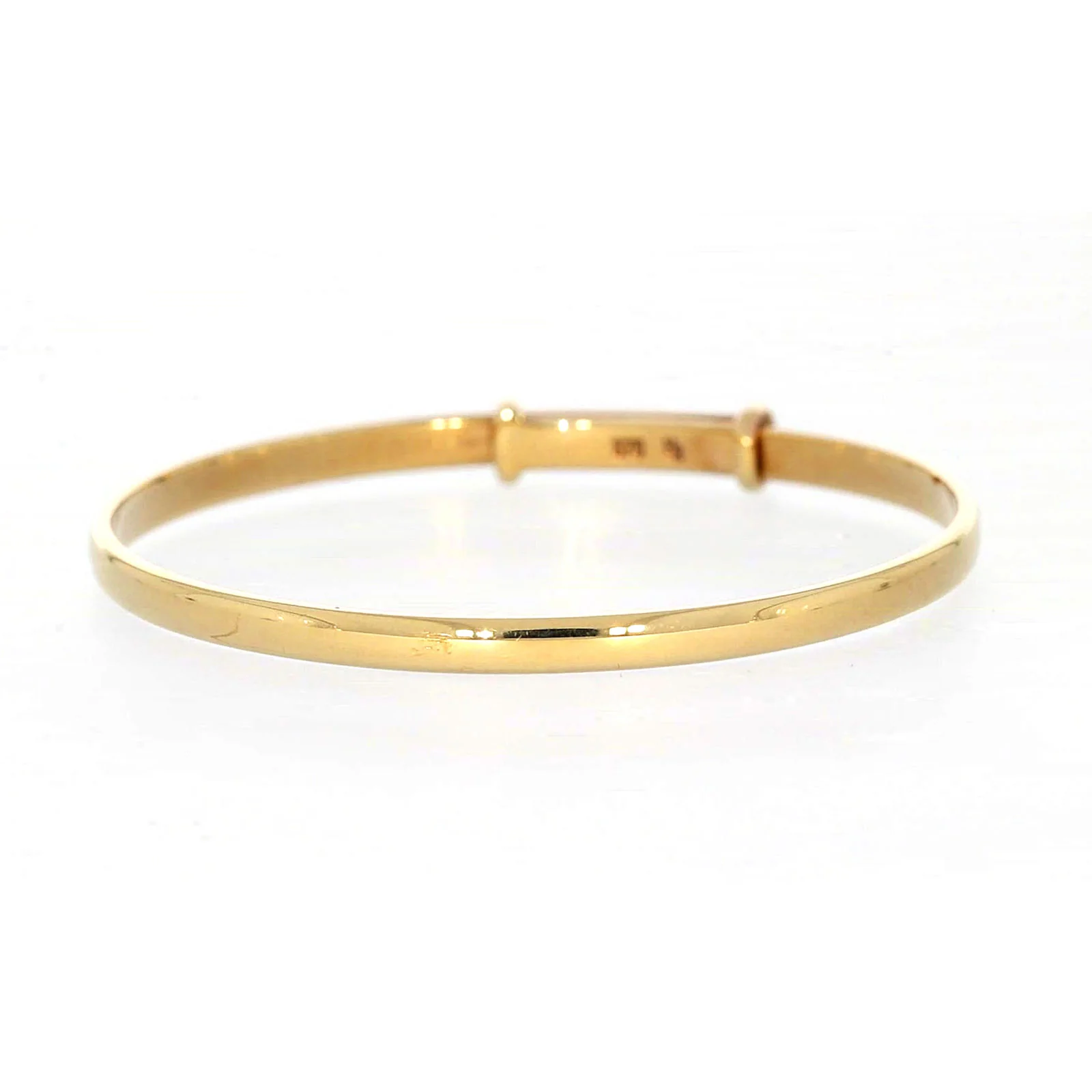 9ct Yellow Gold 34-48mm Adjustable Baby Bangle - Image 3
