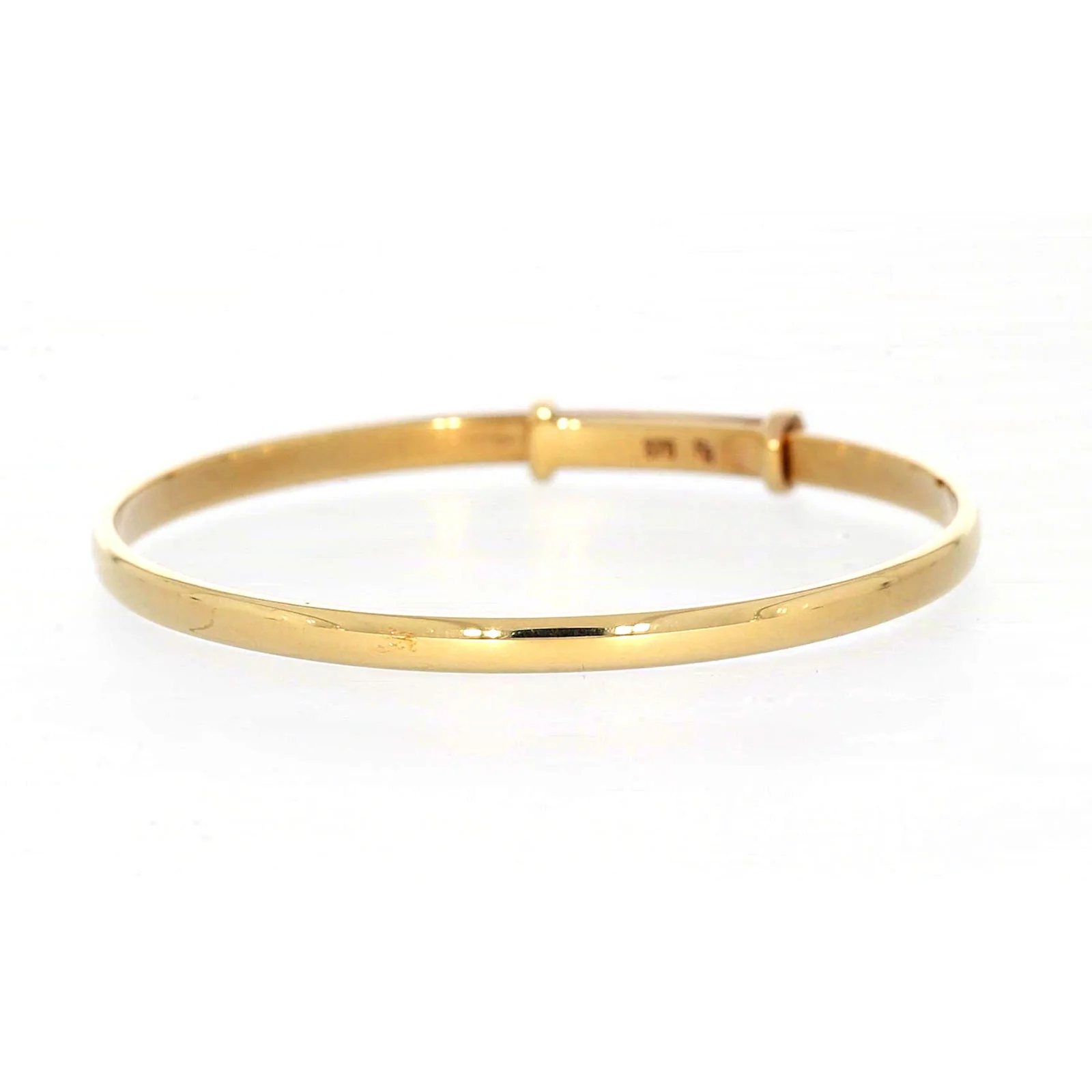 9ct Yellow Gold 34-48mm Adjustable Baby Bangle - Image 4