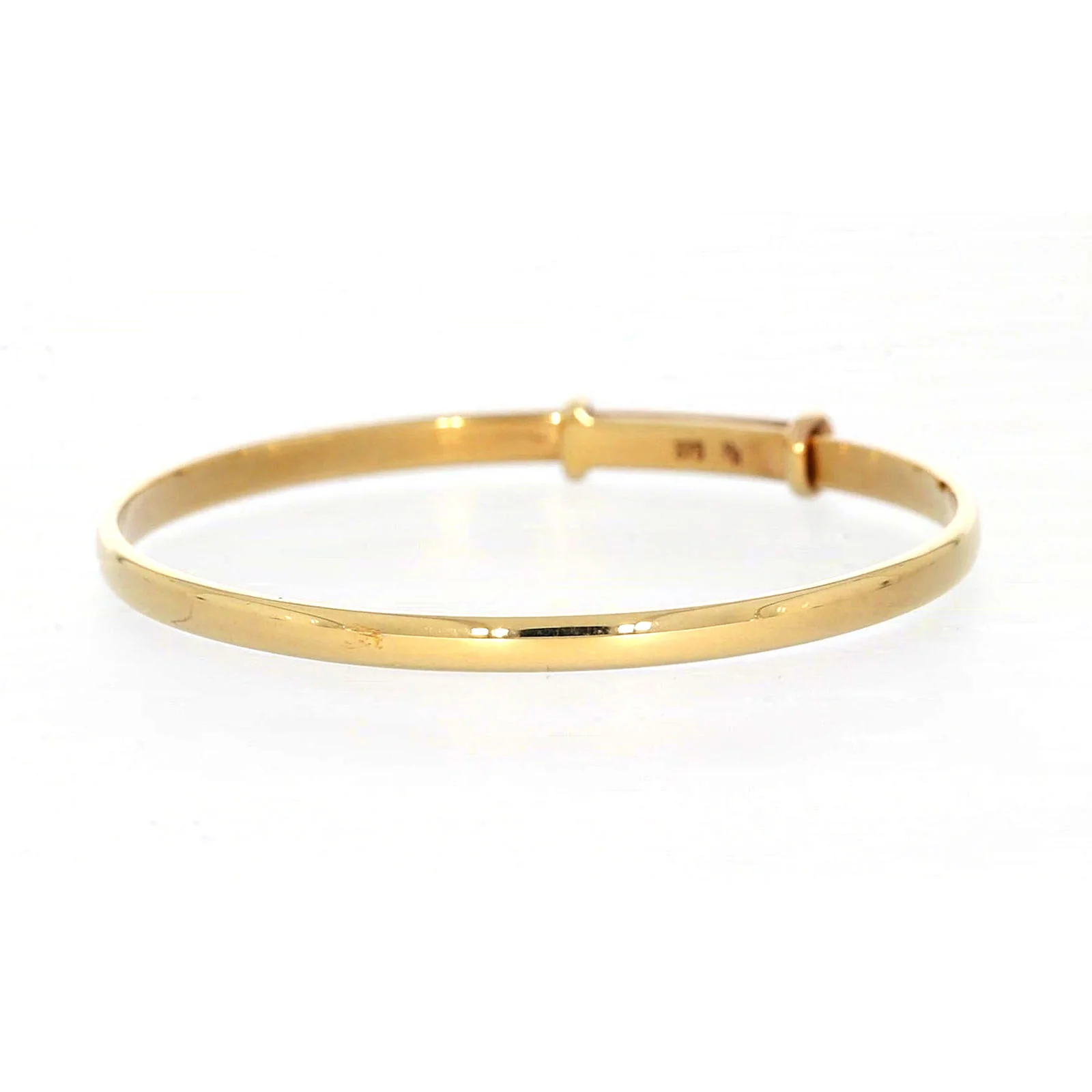 9ct Yellow Gold 34-48mm Adjustable Baby Bangle - Image 5