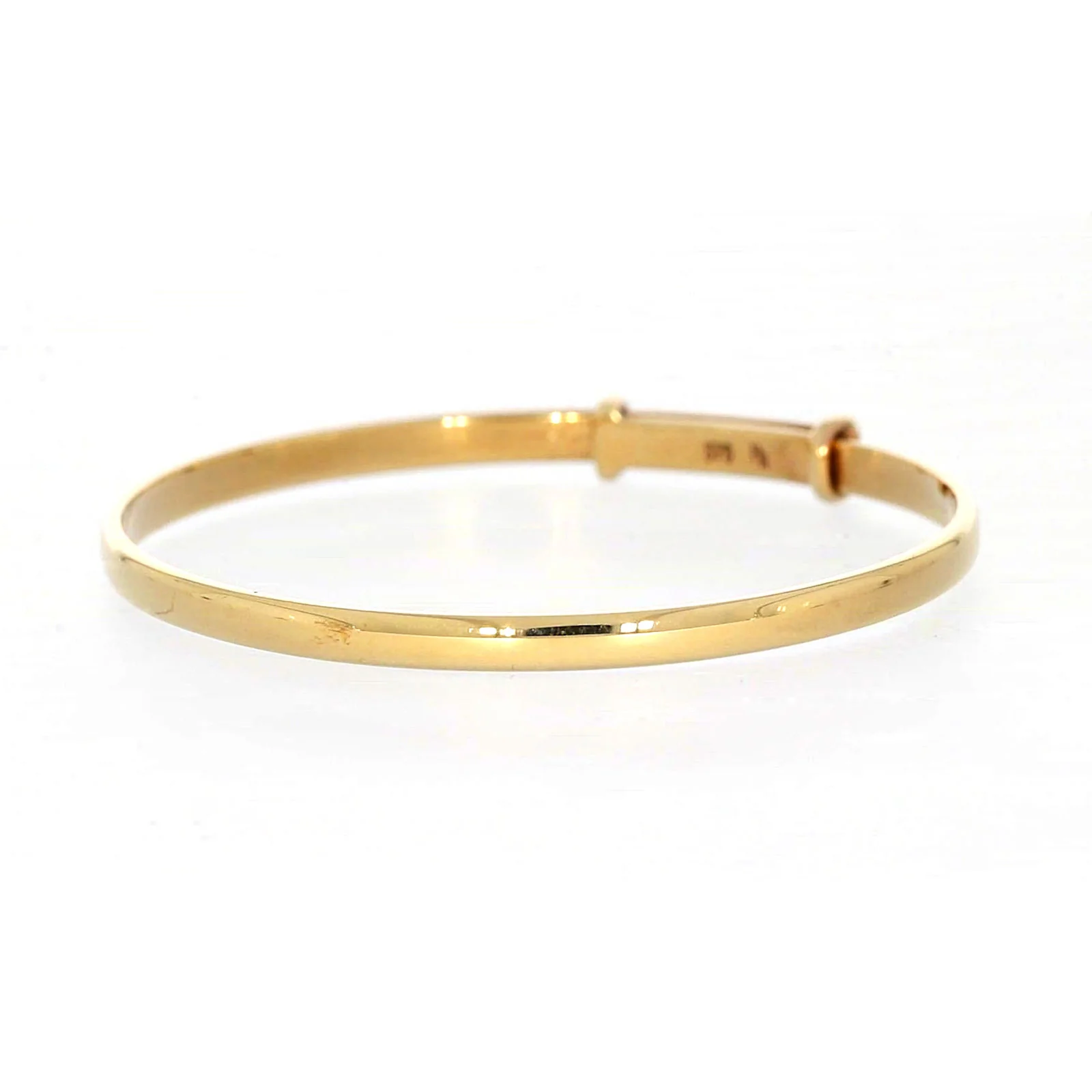 9ct Yellow Gold 34-48mm Adjustable Baby Bangle - Image 6