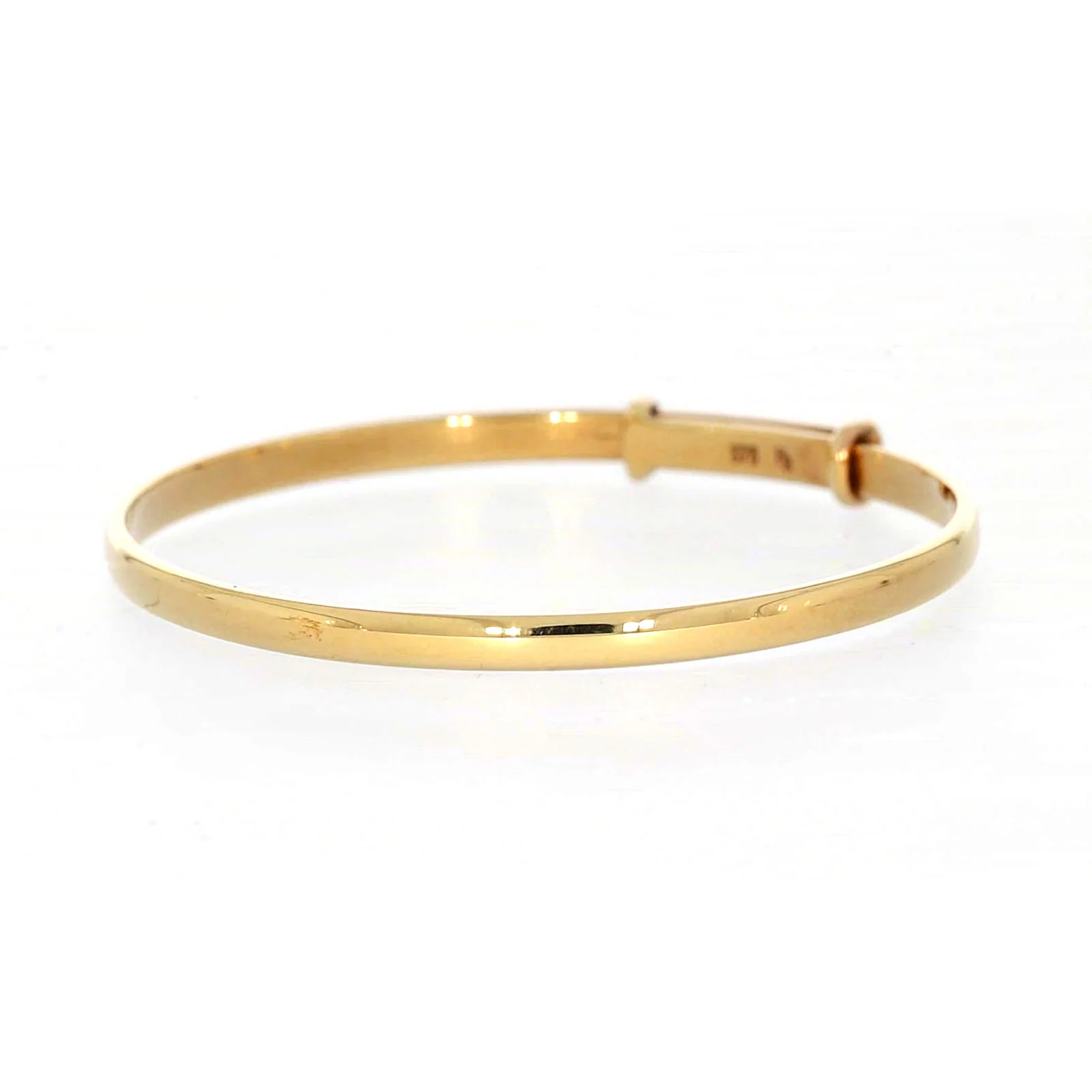 9ct Yellow Gold 34-48mm Adjustable Baby Bangle - Image 7