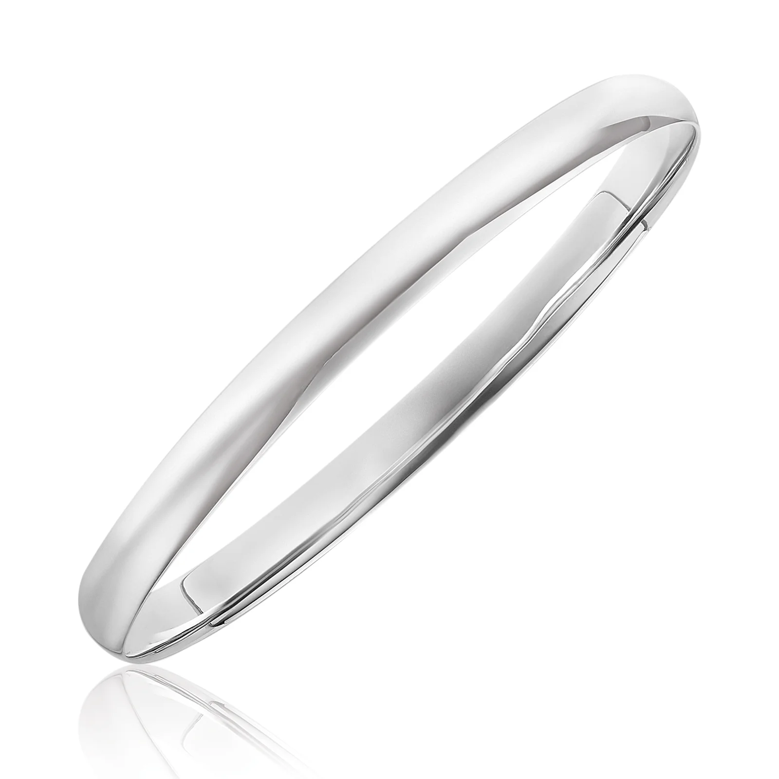 Sterling Silver 63X6mm Polished Solid Bangle