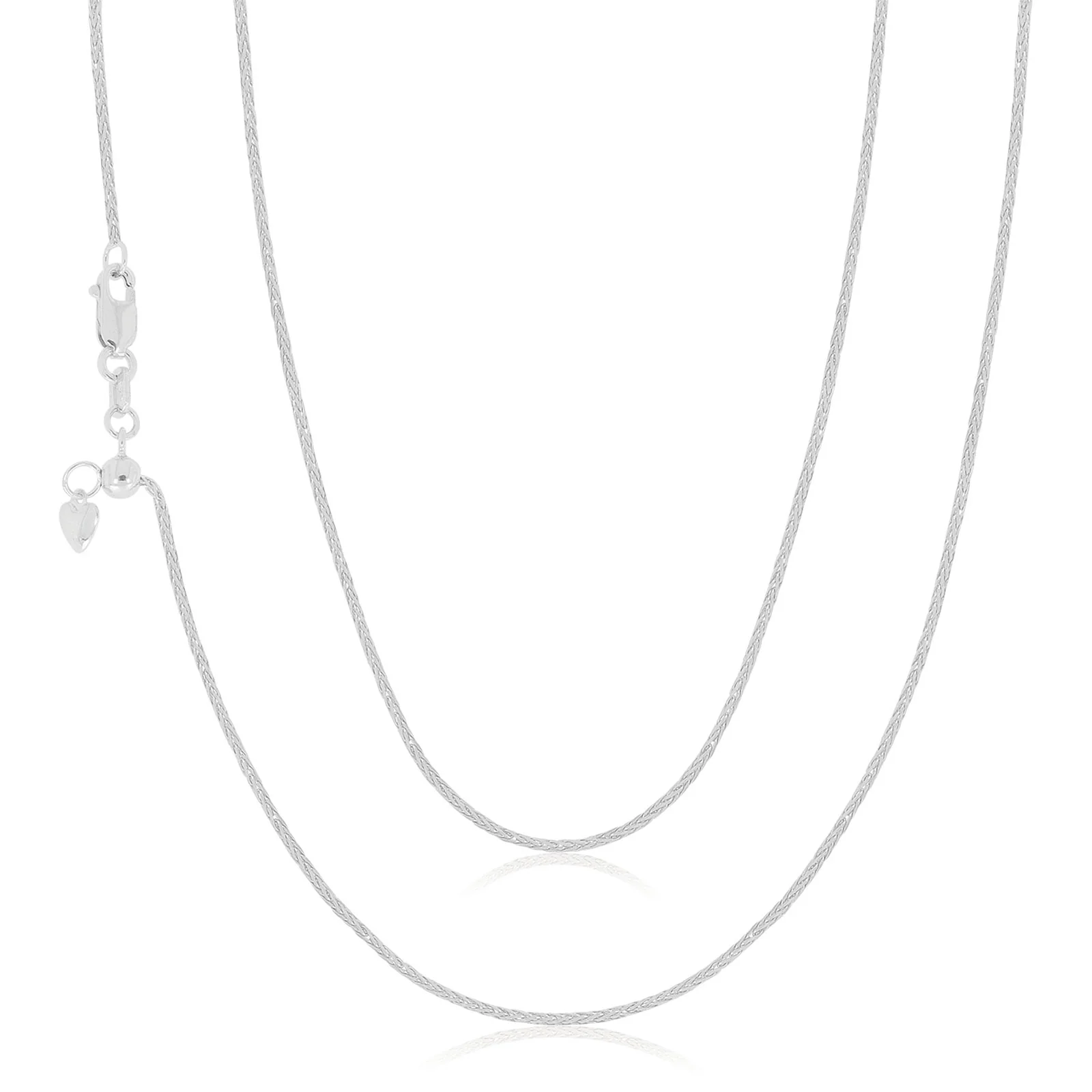 Sterling Silver 45cm Adjustable Wheat Chain