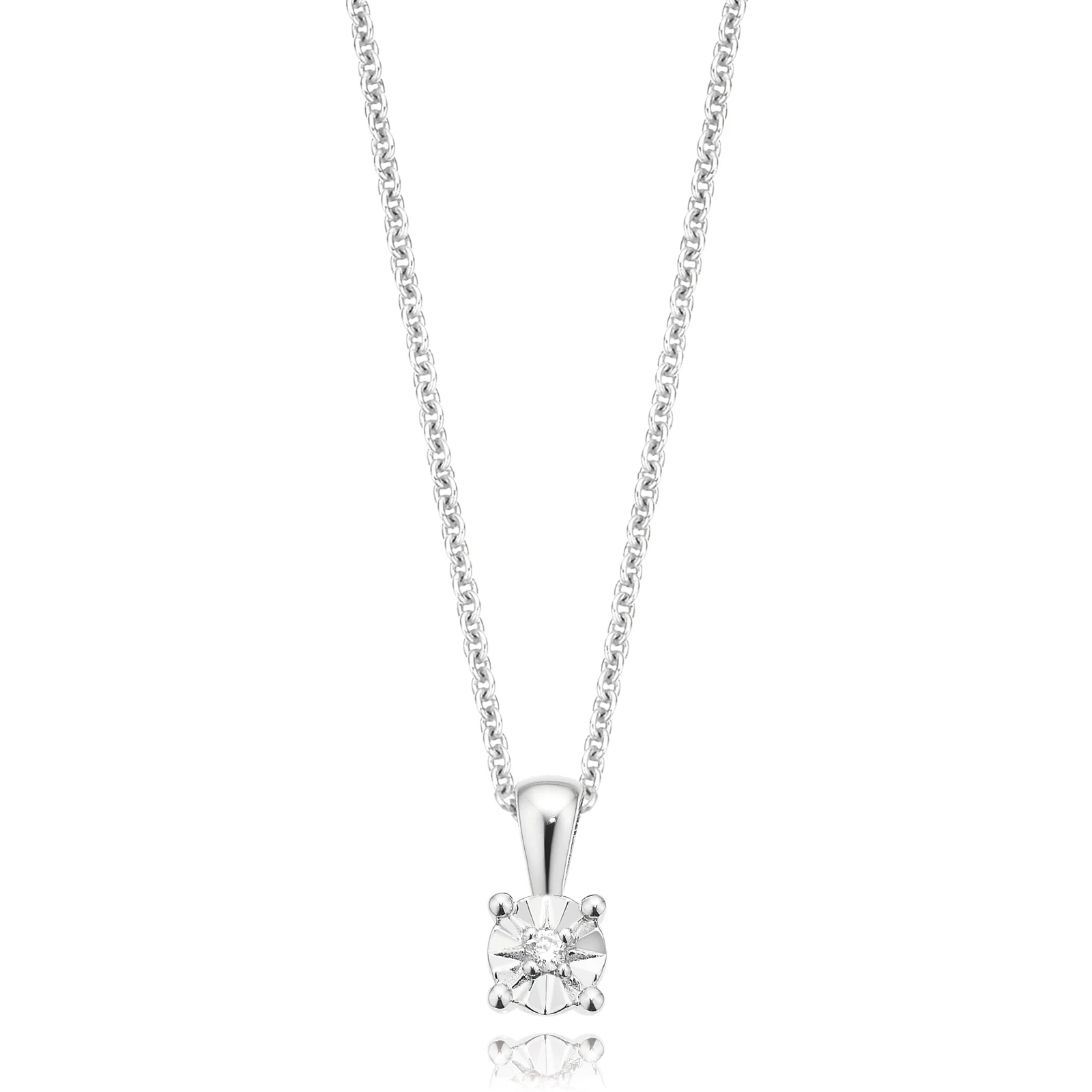 Sterling Silver Diamond Set Pendant