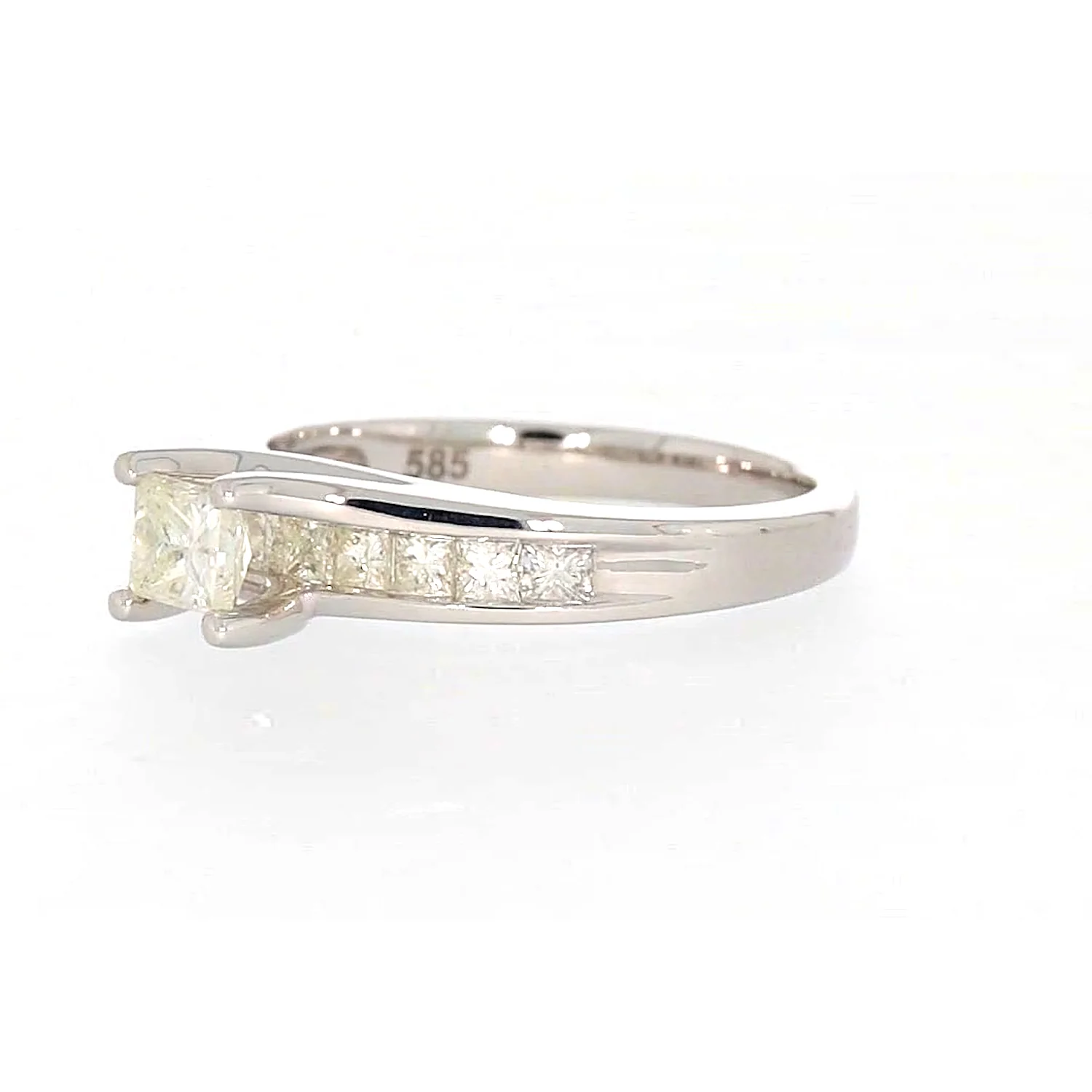 New York 14ct White Gold Princess Cut with 1 CARAT tw of Diamonds Ring - Image 12