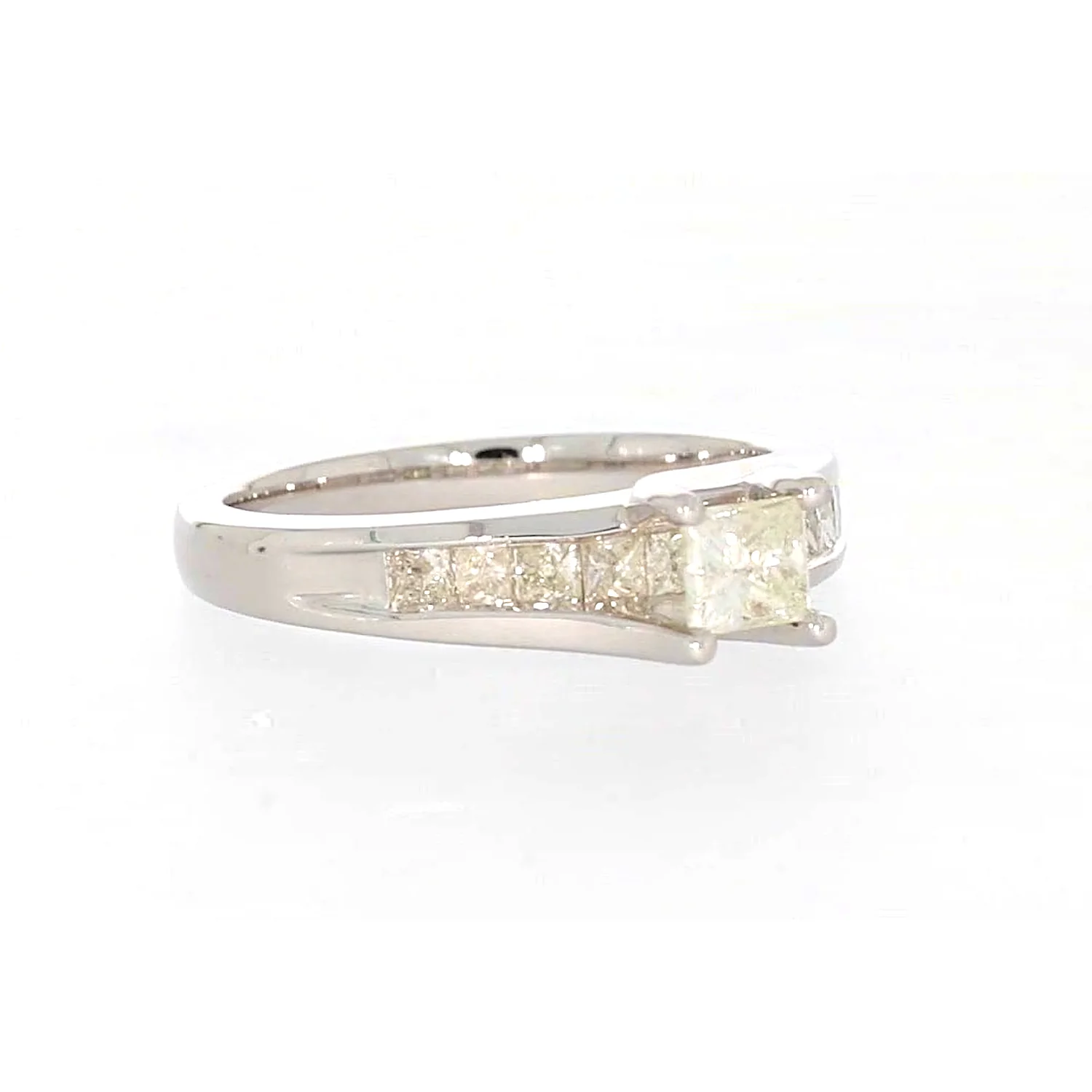 New York 14ct White Gold Princess Cut with 1 CARAT tw of Diamonds Ring - Image 70