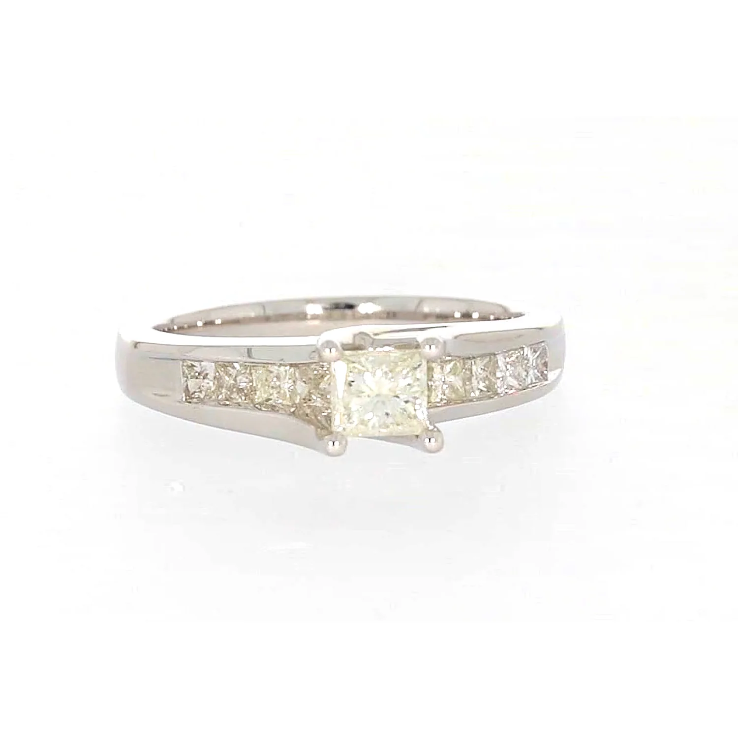 New York 14ct White Gold Princess Cut with 1 CARAT tw of Diamonds Ring - Image 75