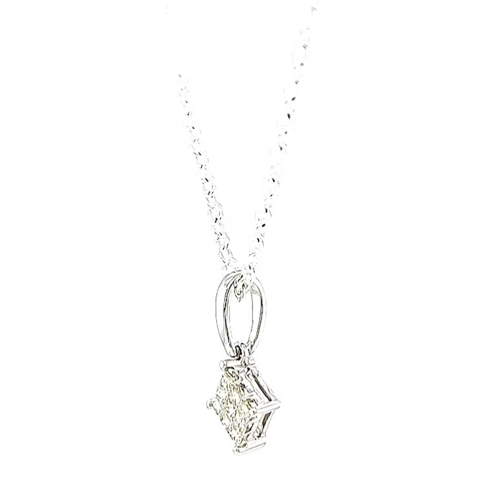 9ct White Gold Princess Cut with 0.15 CARAT tw of Diamond Pendant - Image 16