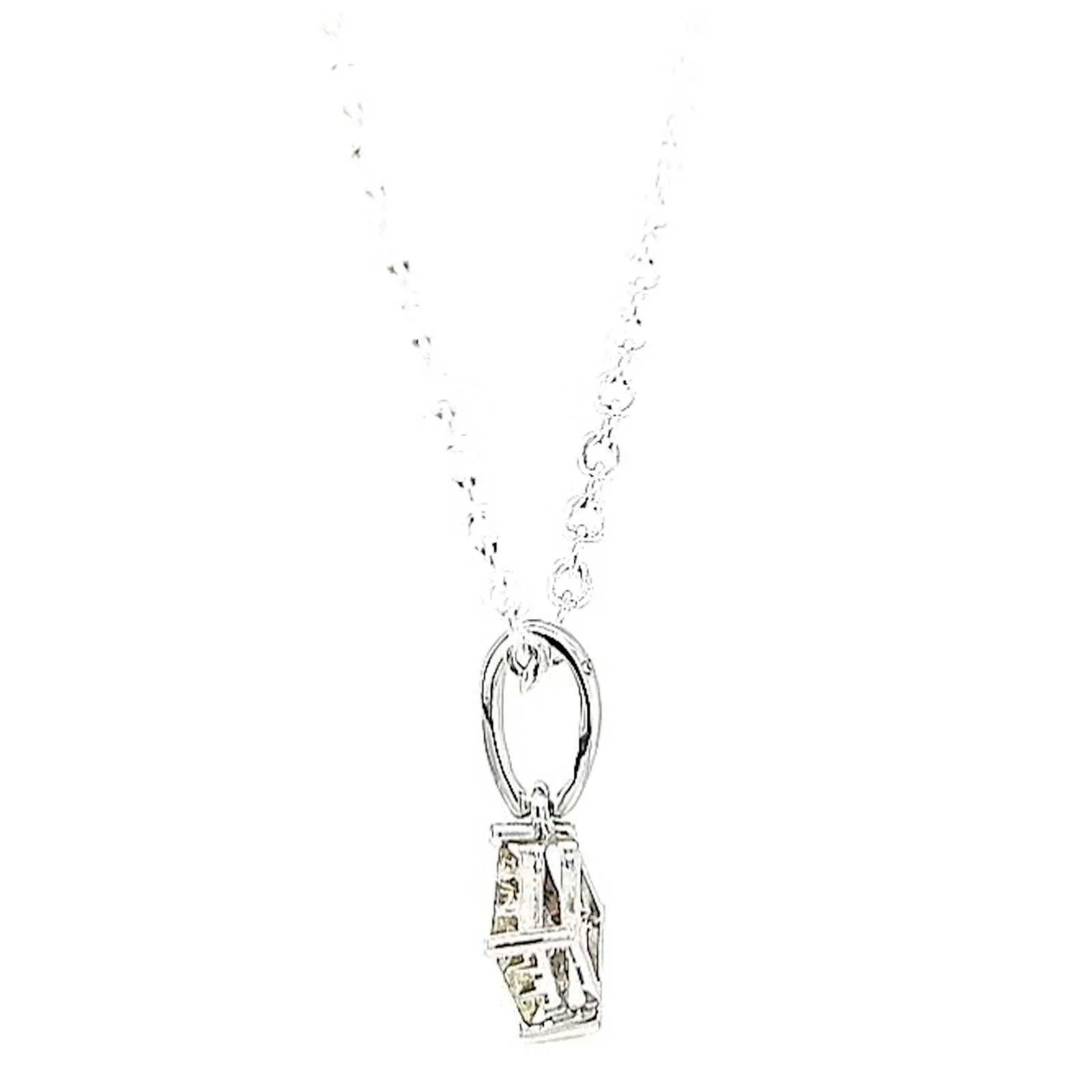 9ct White Gold Princess Cut with 0.15 CARAT tw of Diamond Pendant - Image 25