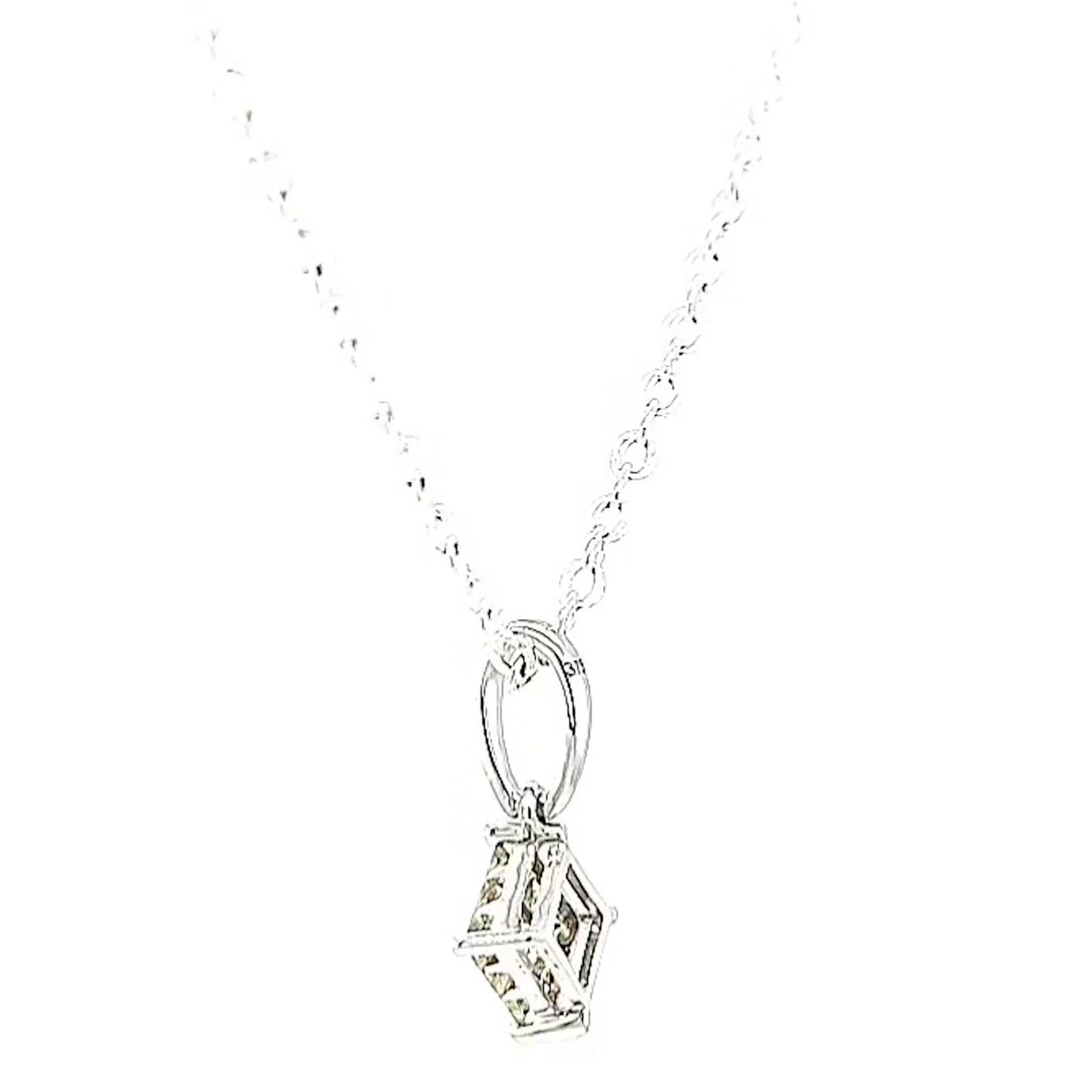 9ct White Gold Princess Cut with 0.15 CARAT tw of Diamond Pendant - Image 28