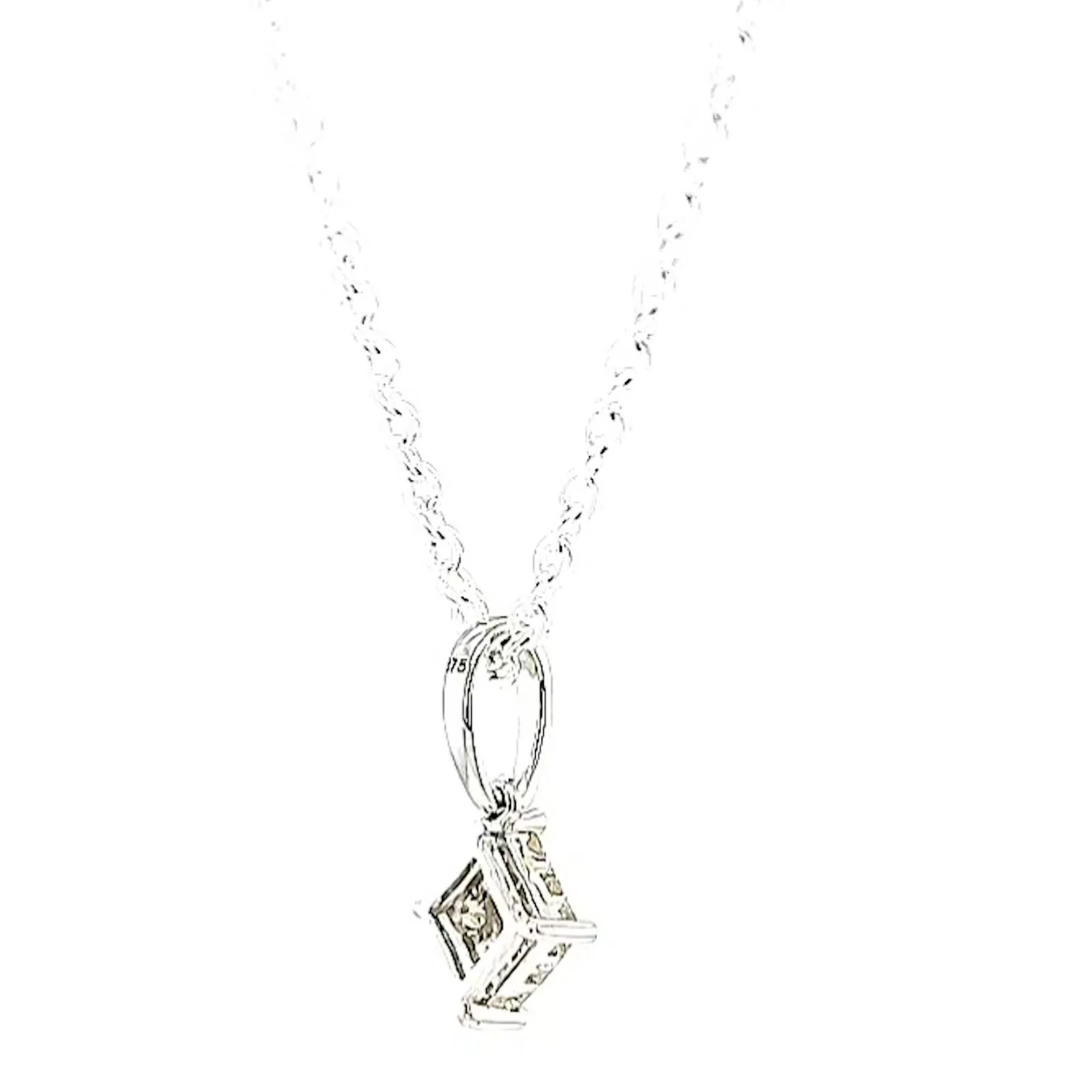 9ct White Gold Princess Cut with 0.15 CARAT tw of Diamond Pendant - Image 51