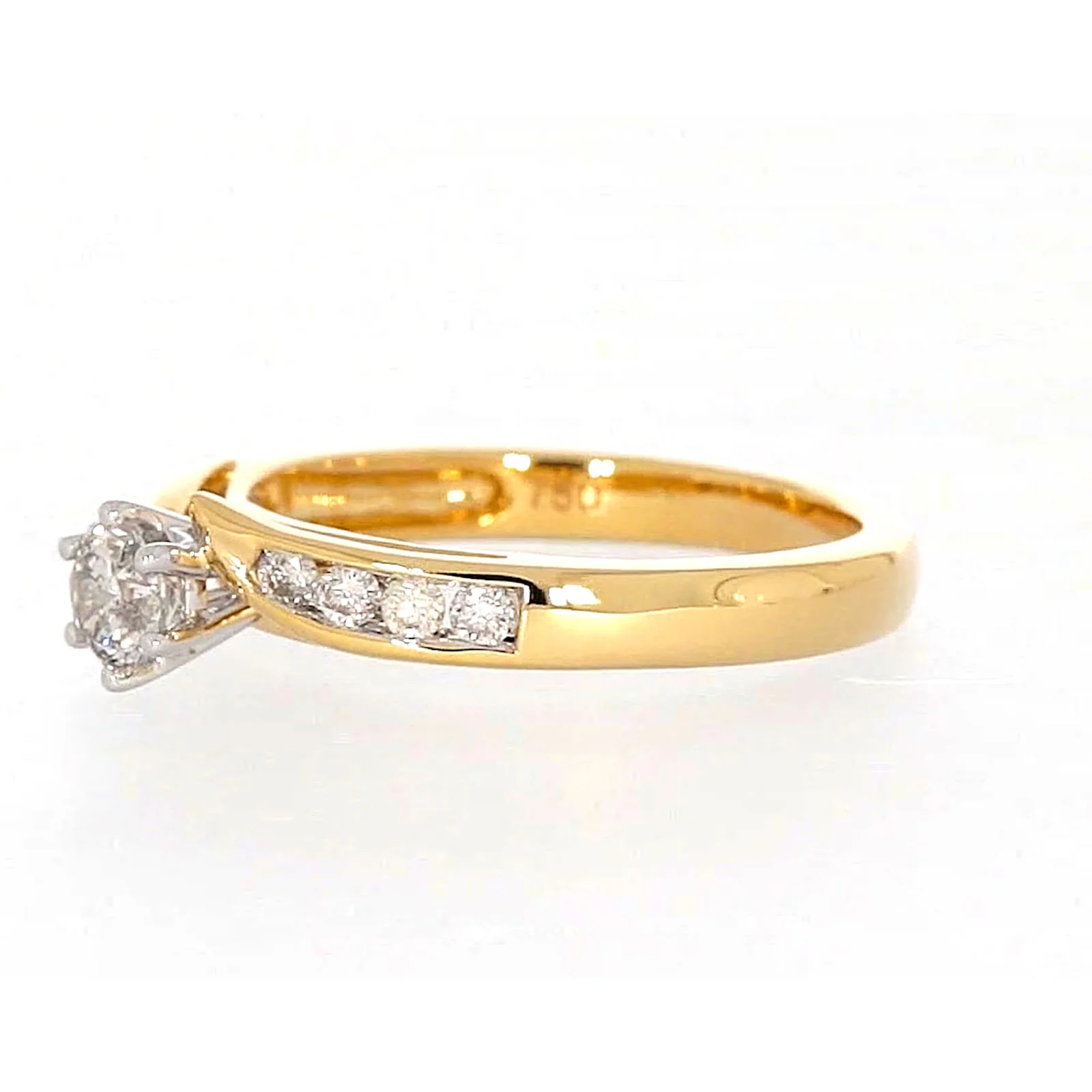 18ct Two Tone Gold Round Brilliant Cut with 0.50 Carat tw of Diamonds Ring - Image 13