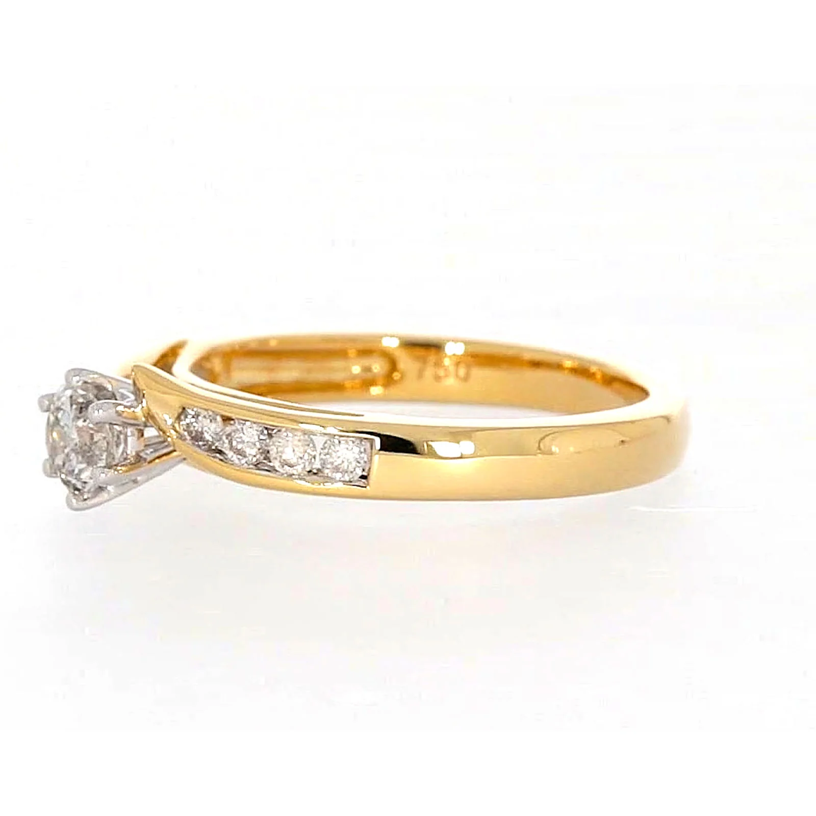 18ct Two Tone Gold Round Brilliant Cut with 0.50 Carat tw of Diamonds Ring - Image 14