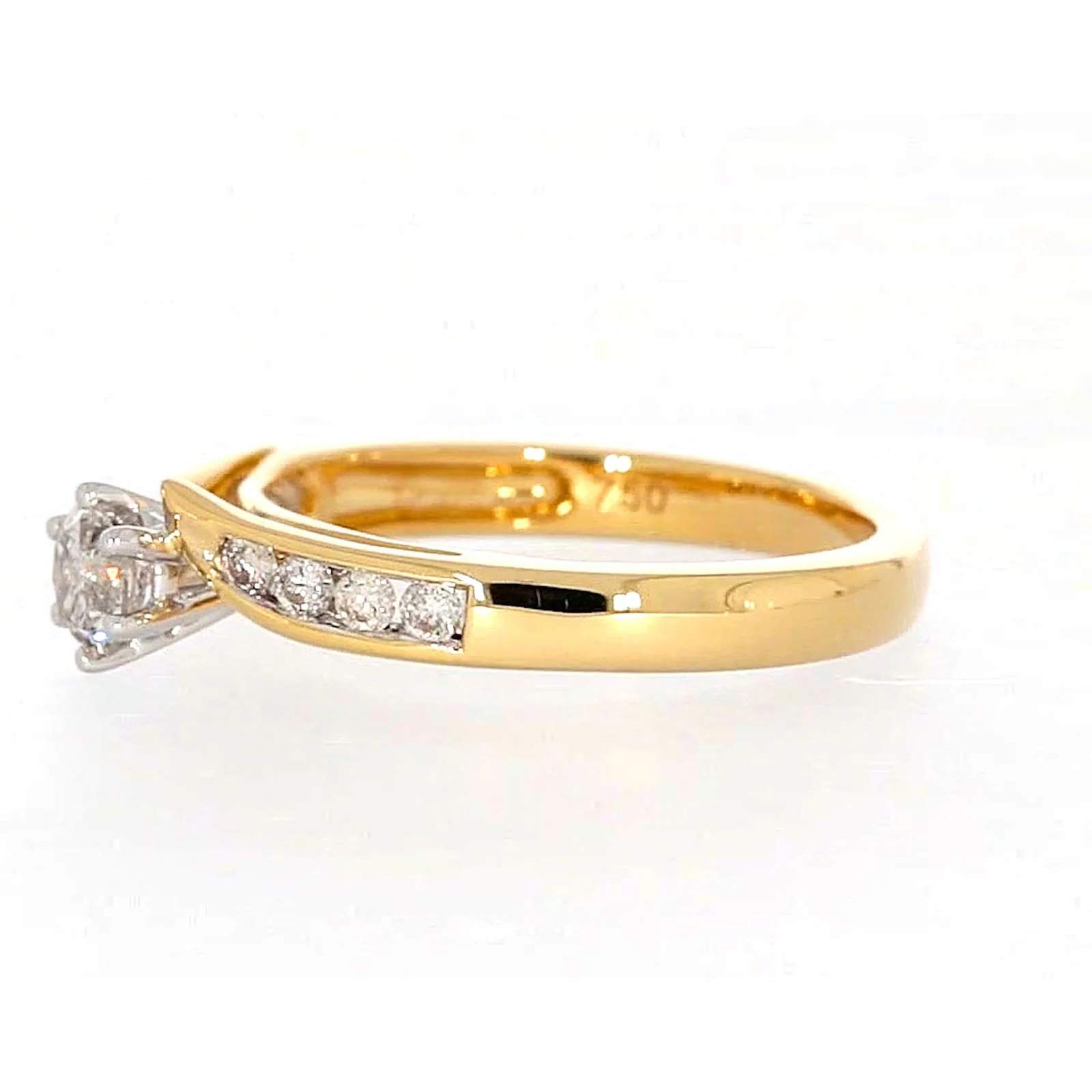 18ct Two Tone Gold Round Brilliant Cut with 0.50 Carat tw of Diamonds Ring - Image 15