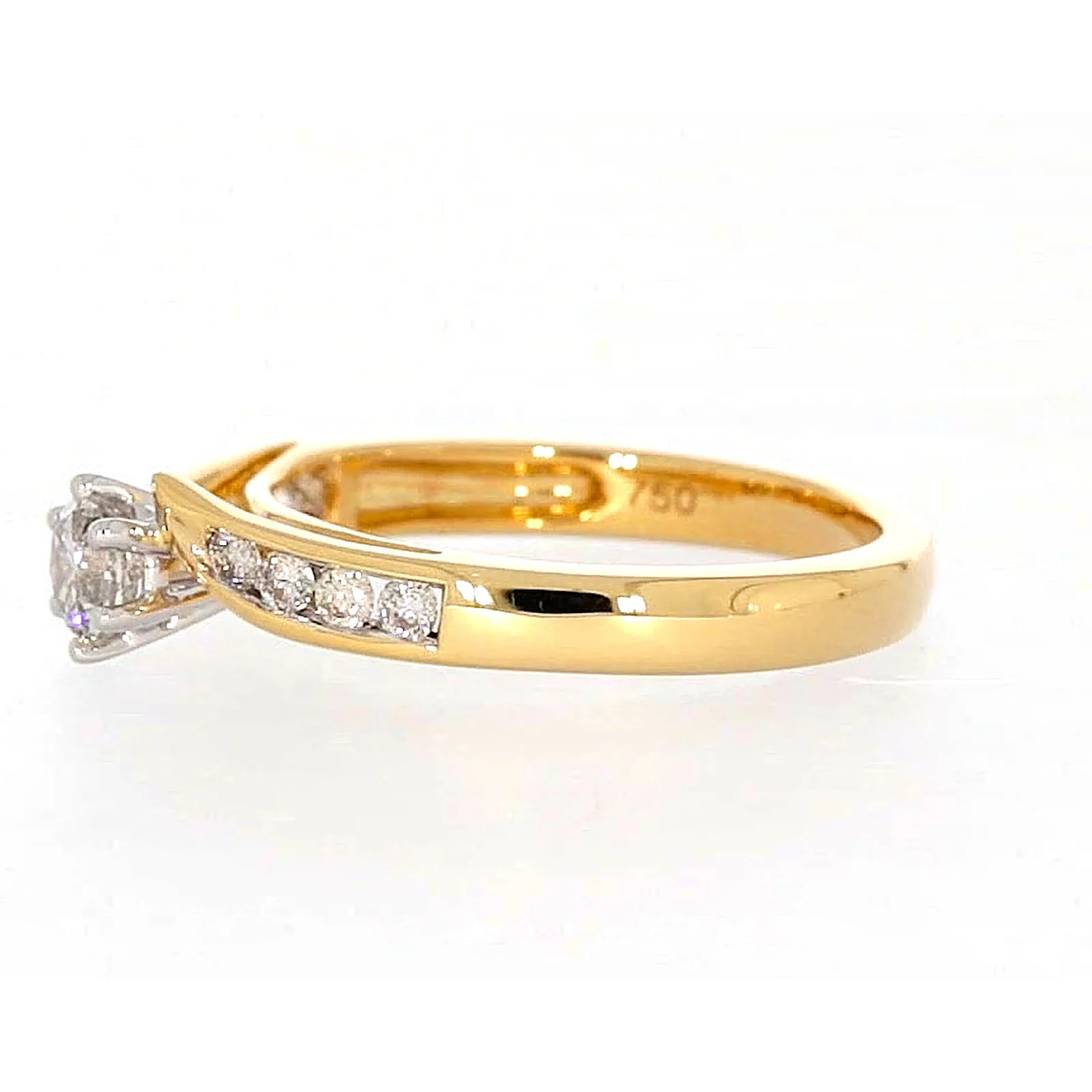 18ct Two Tone Gold Round Brilliant Cut with 0.50 Carat tw of Diamonds Ring - Image 16